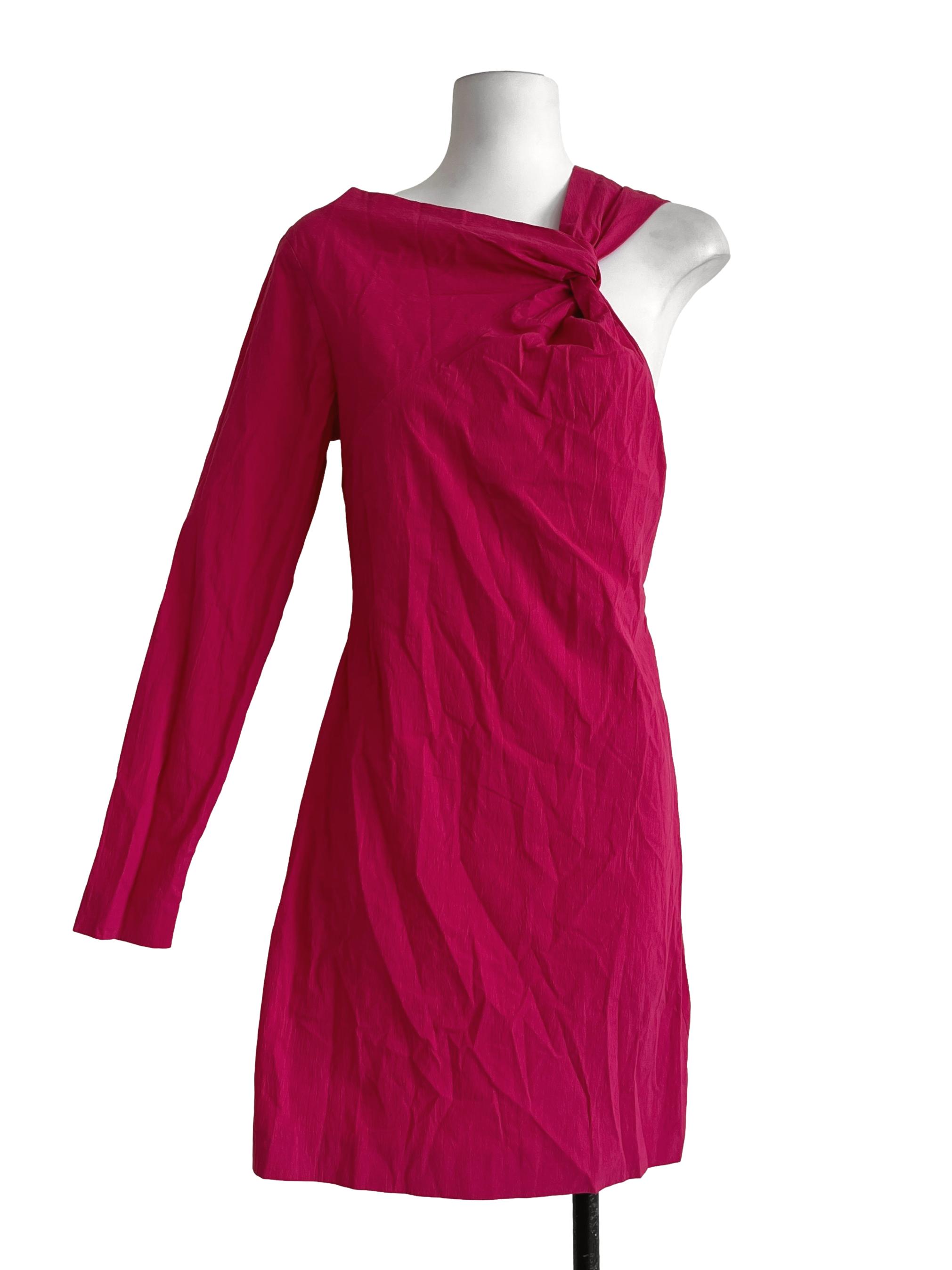 Hot Pink Asymmetrical Slip Dress