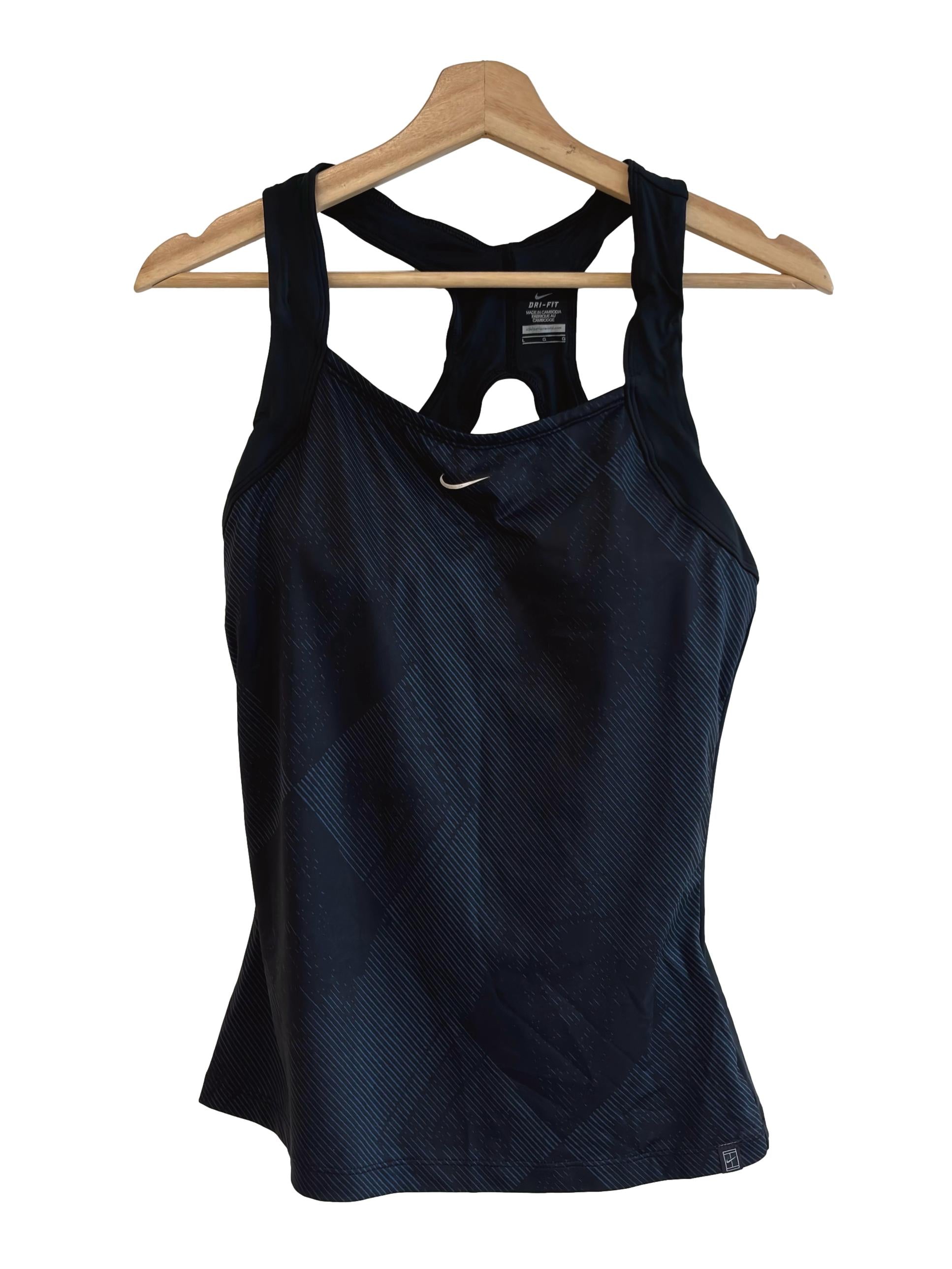 Black Pattern Fitted Racerback Tank