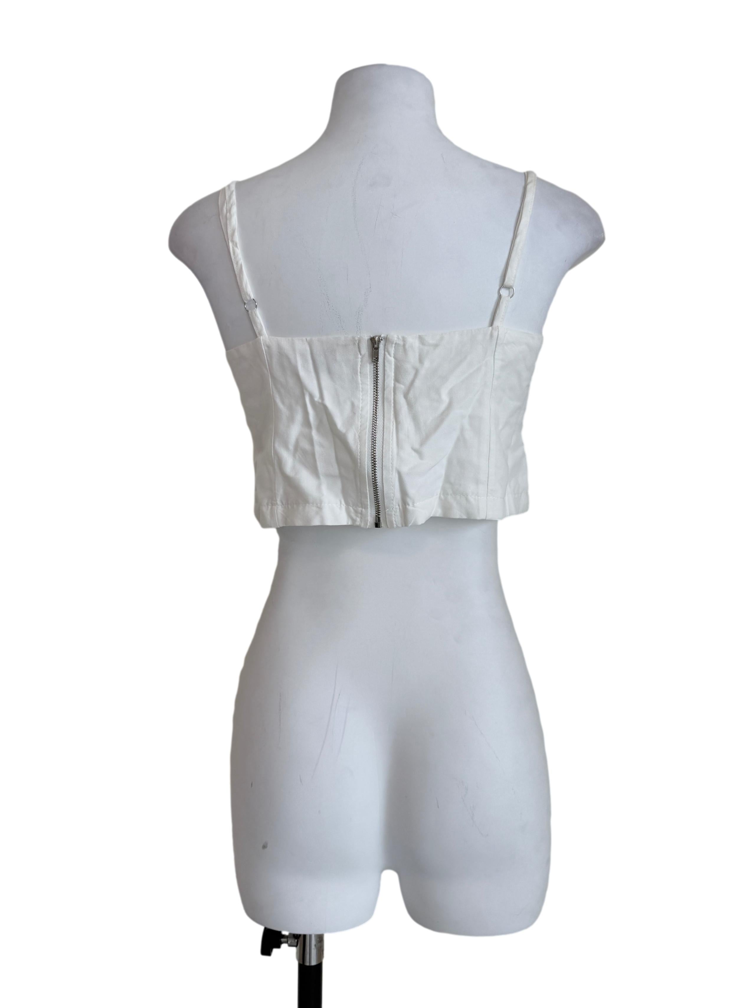 White Spaghetti Strap Crop Top
