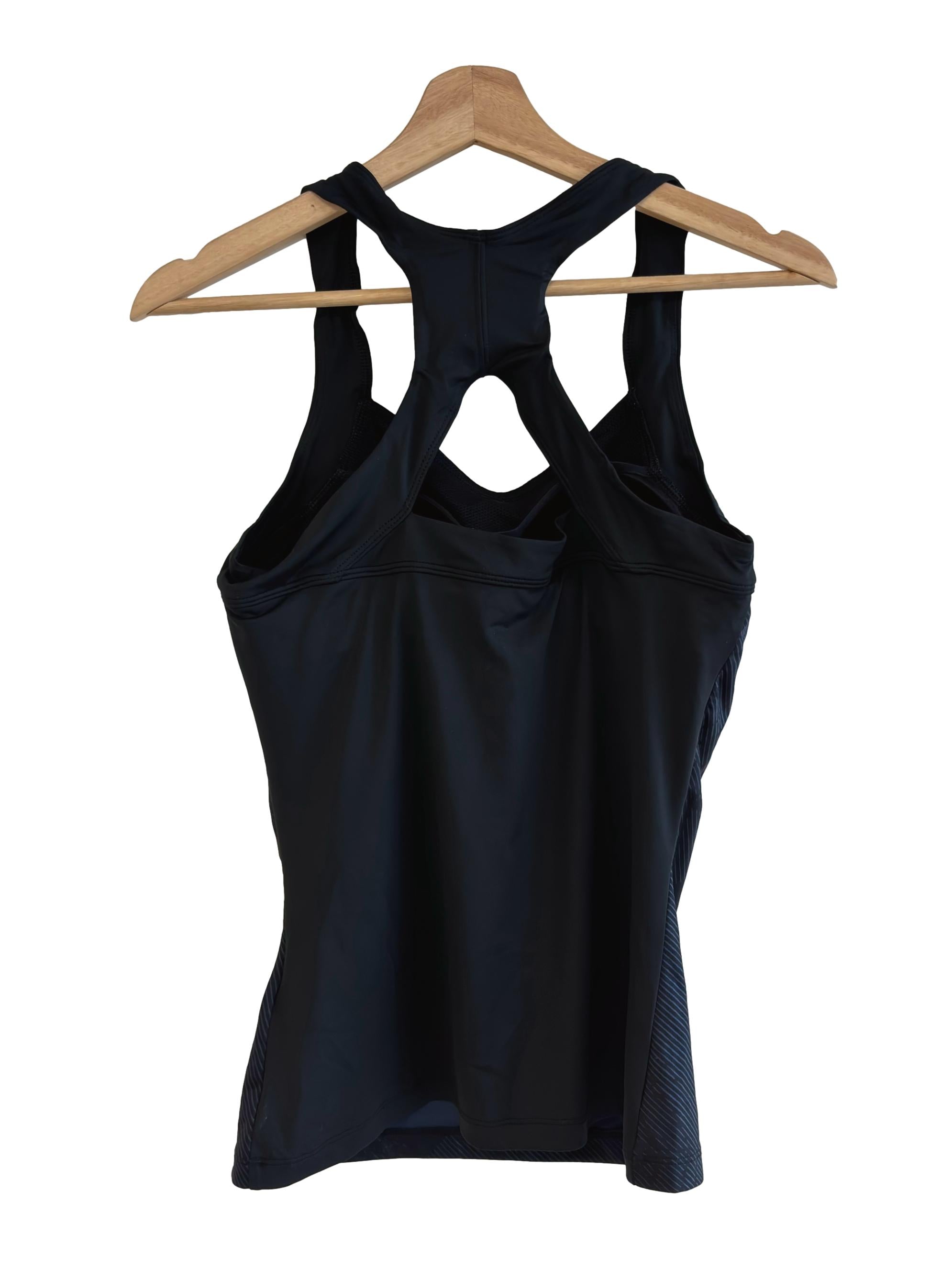 Black Pattern Fitted Racerback Tank