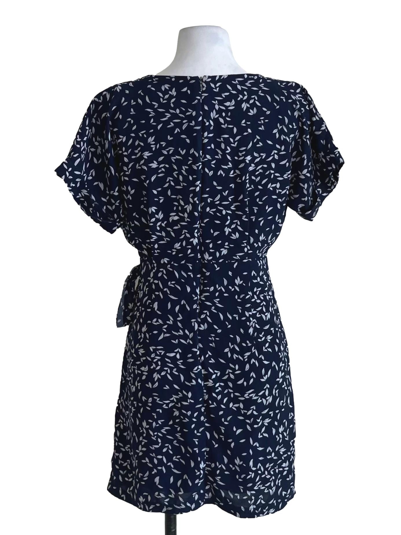 Navy Blue V-Neckline Empire Dress