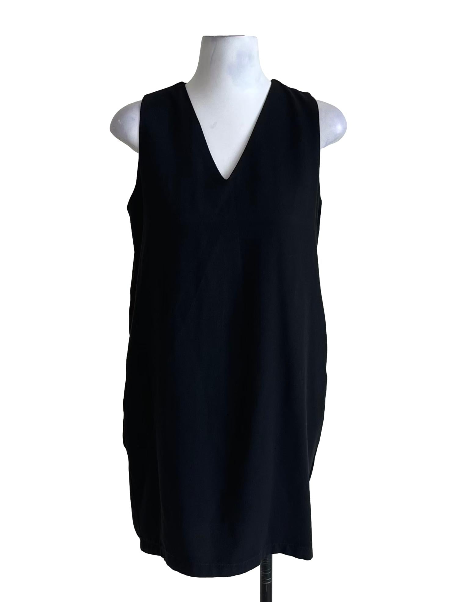 Black V-Neckline Shift Dress