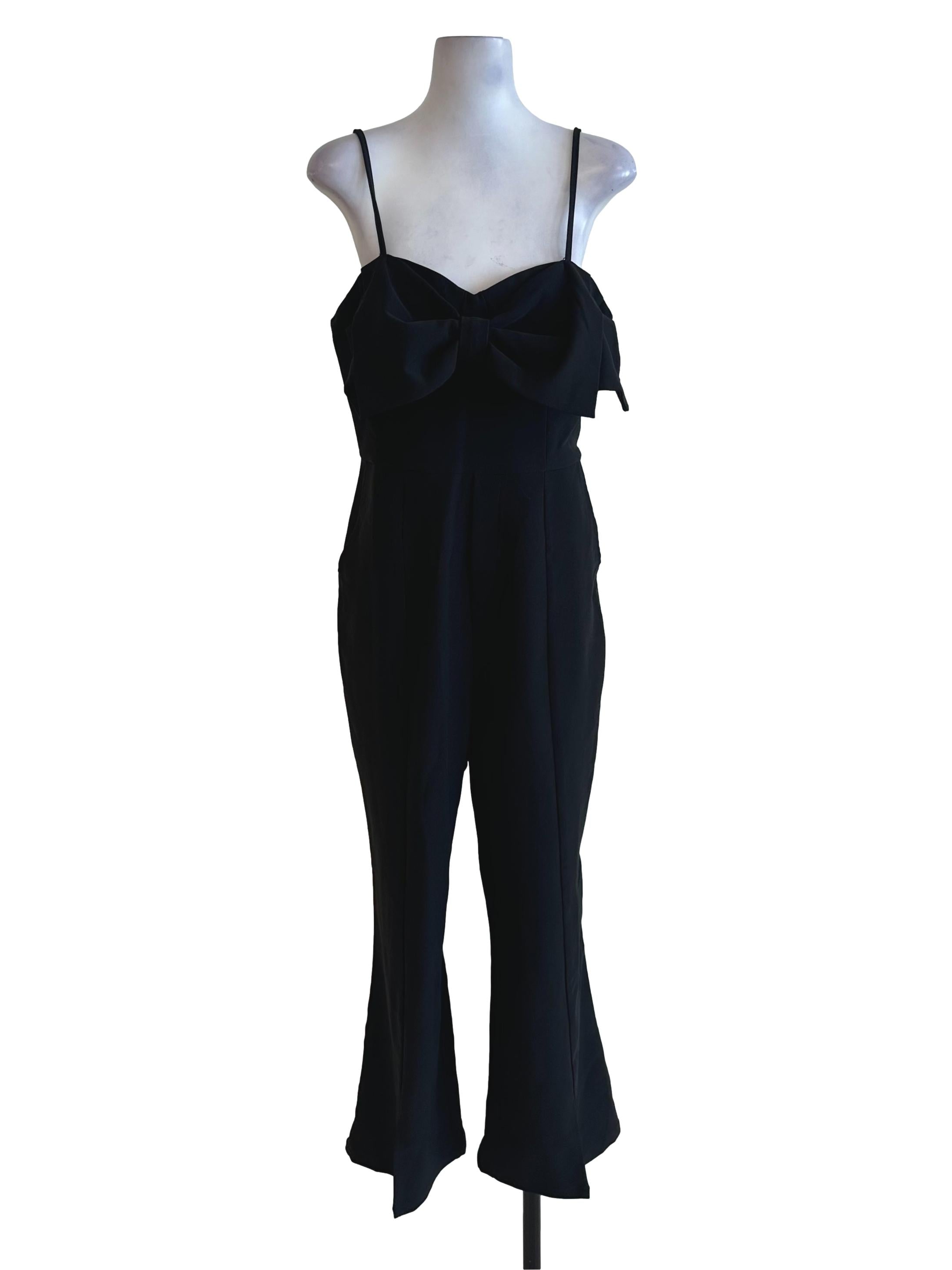 Raven Black Ribbon Sweetheart Jumpsuit