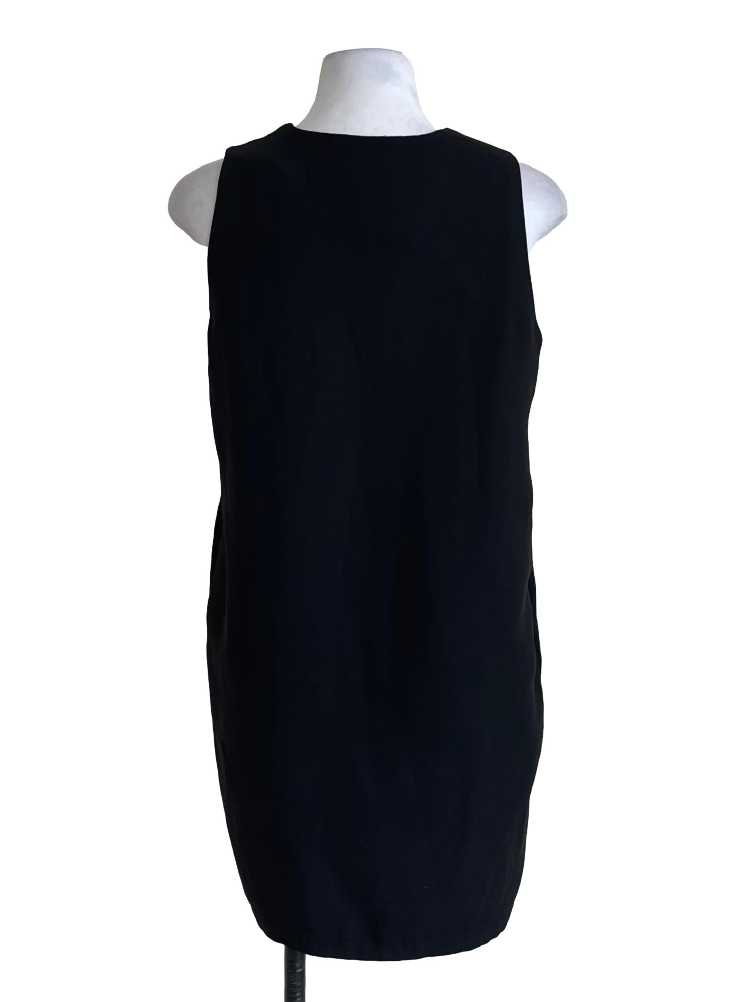 Black V-Neckline Shift Dress