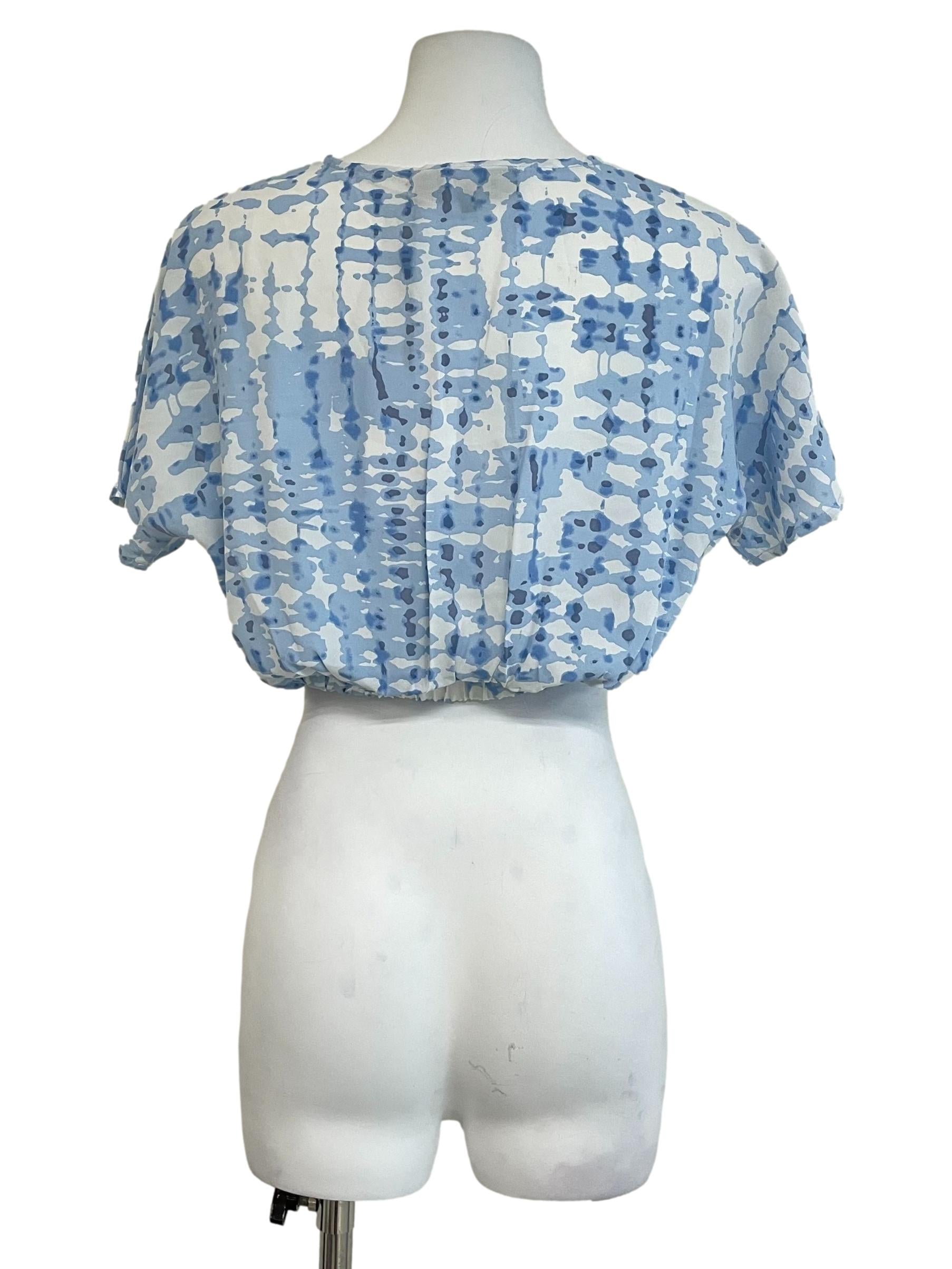 Cool Blue Drop Shoulder Crop Top