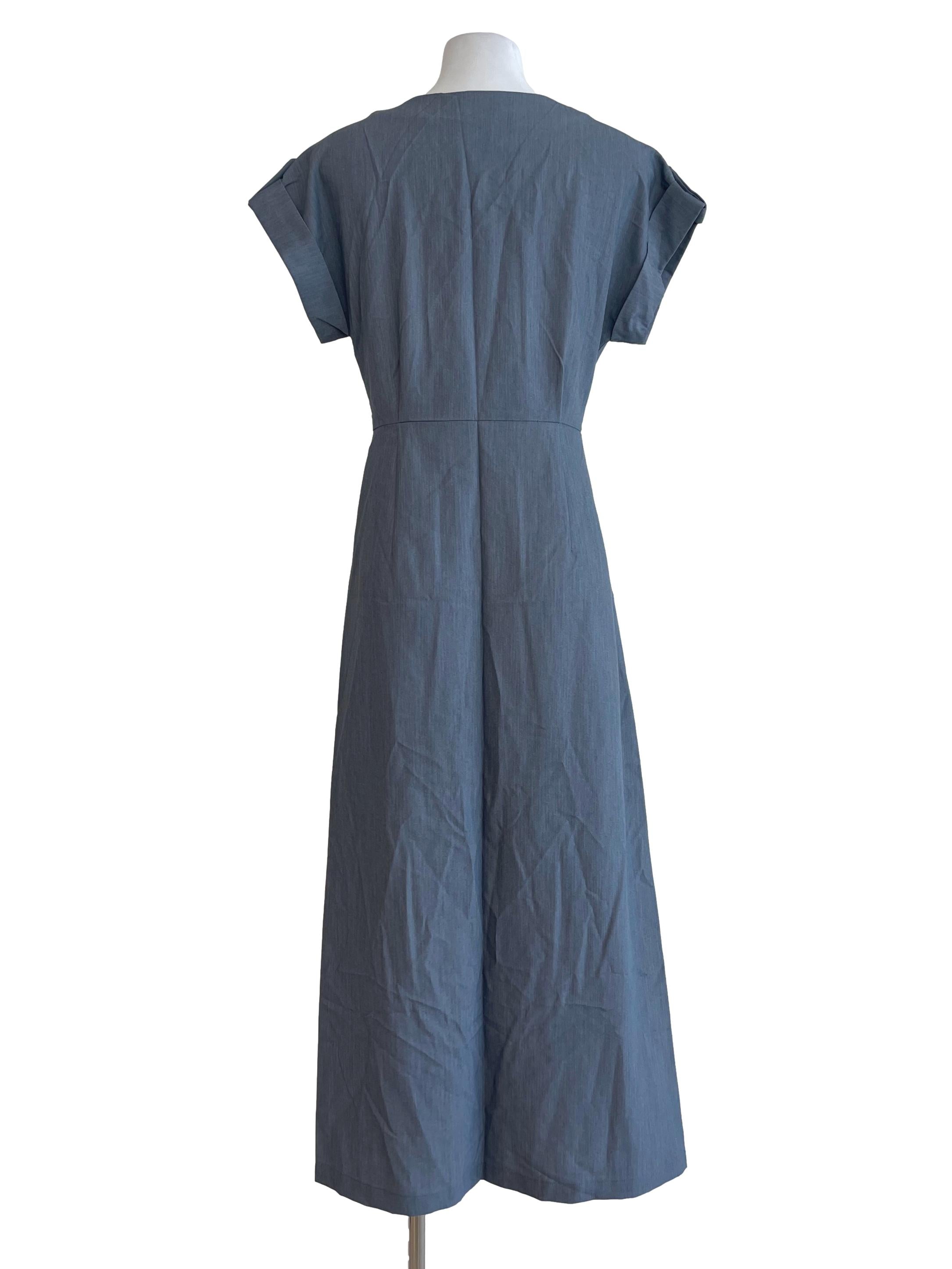 Slate Blue Wrap Dress