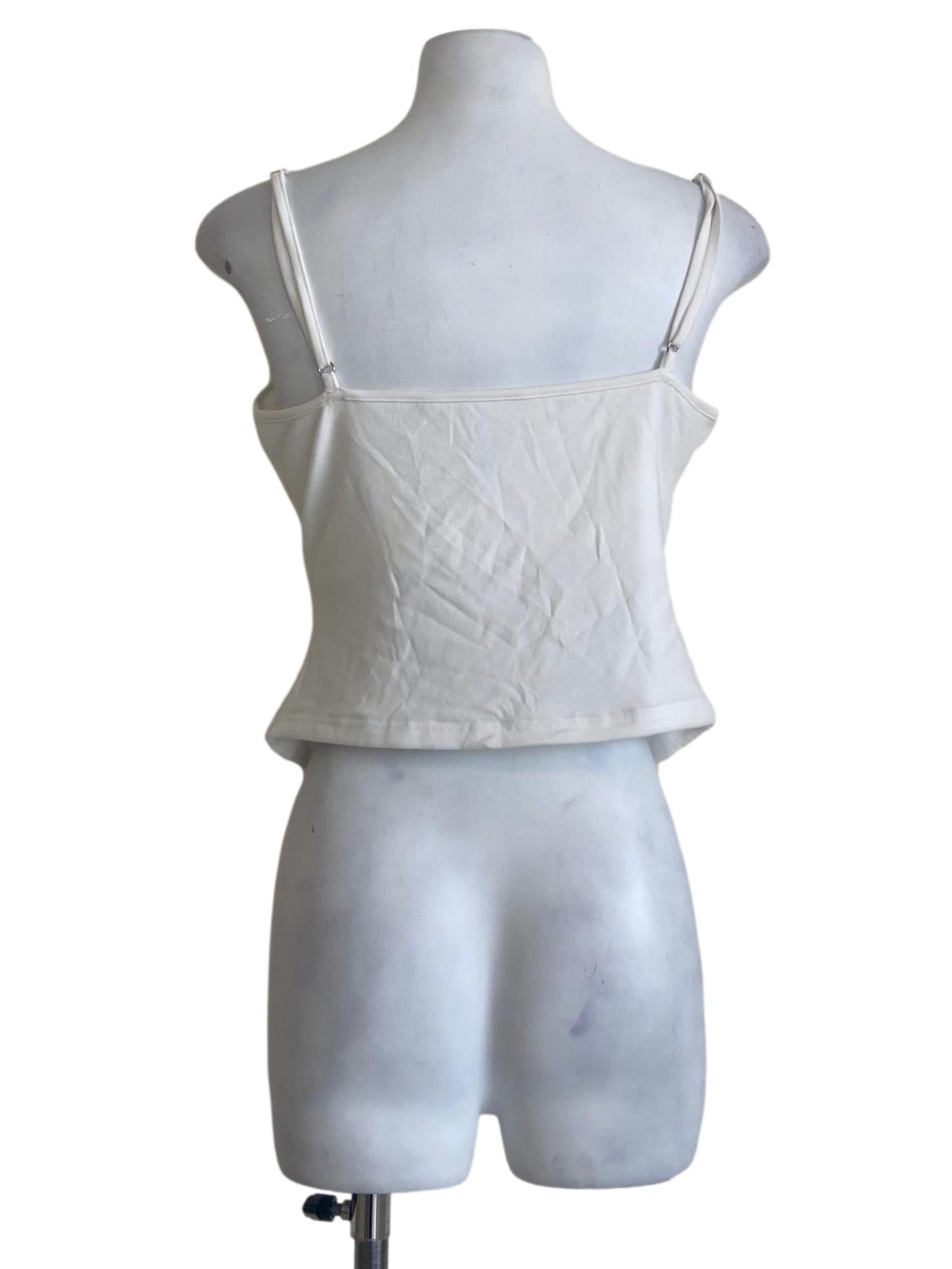 White Spaghetti  Straps Crop Top
