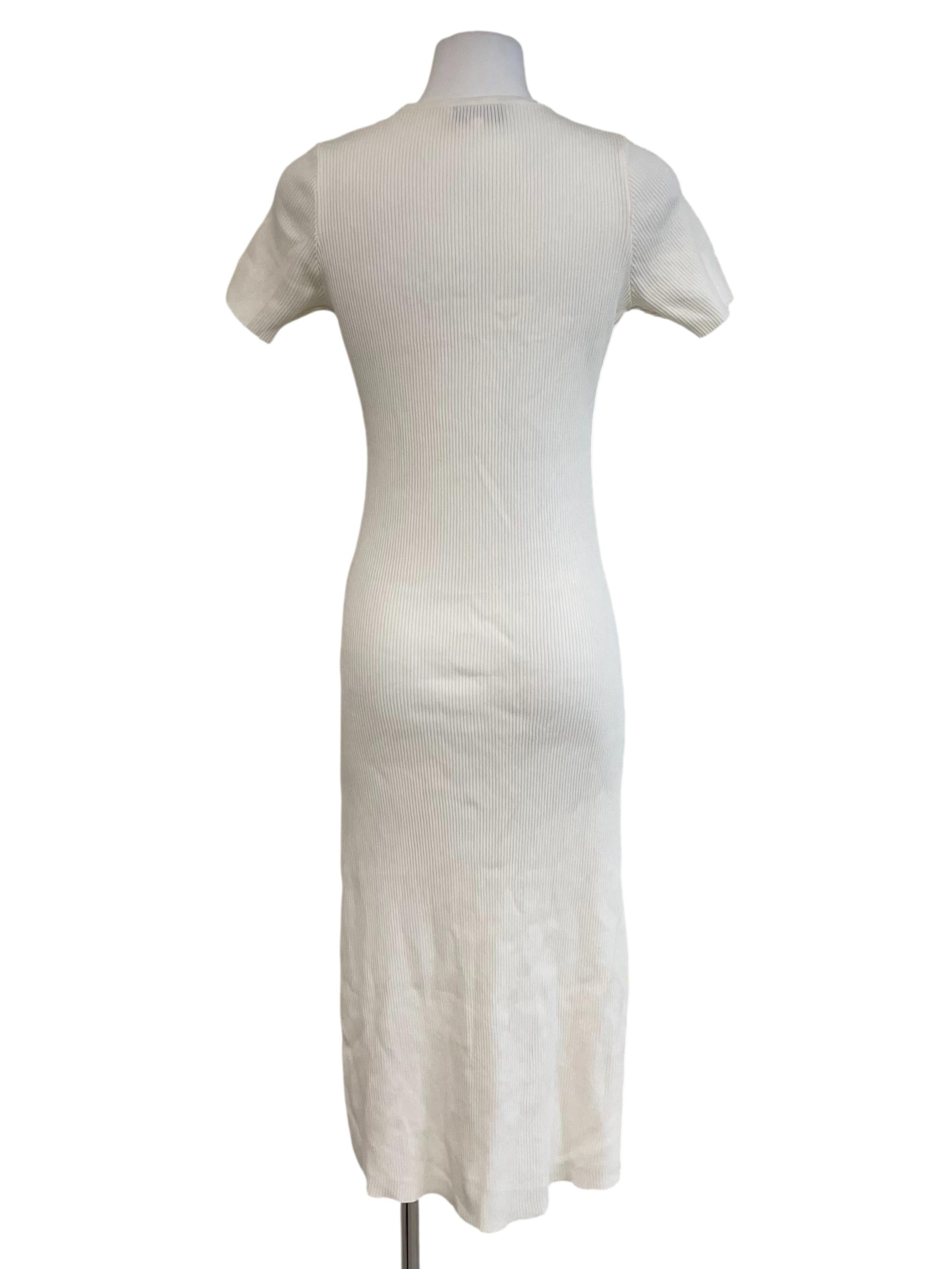 White Button Knit Dress