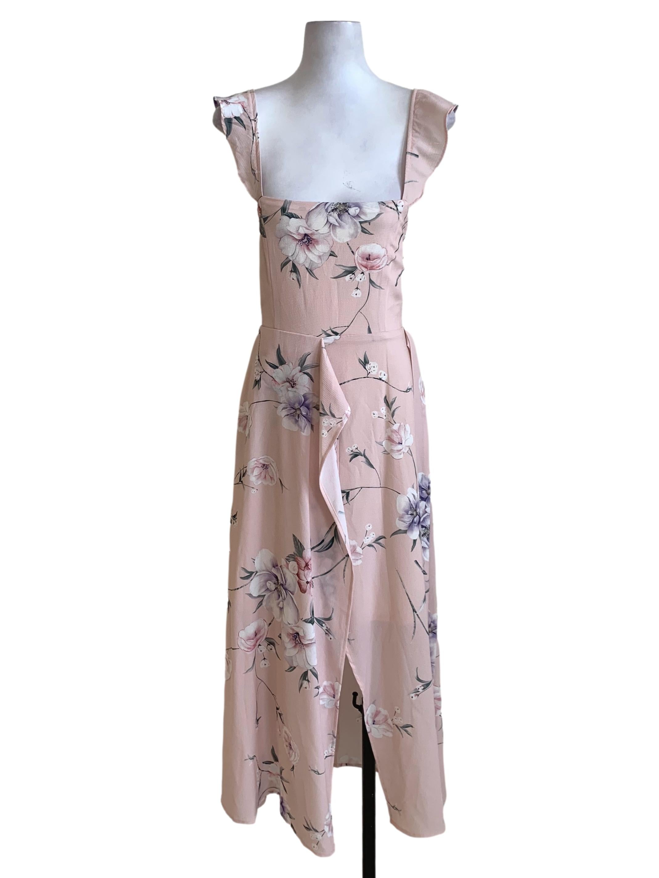 Crepe Floral A-Line Dress