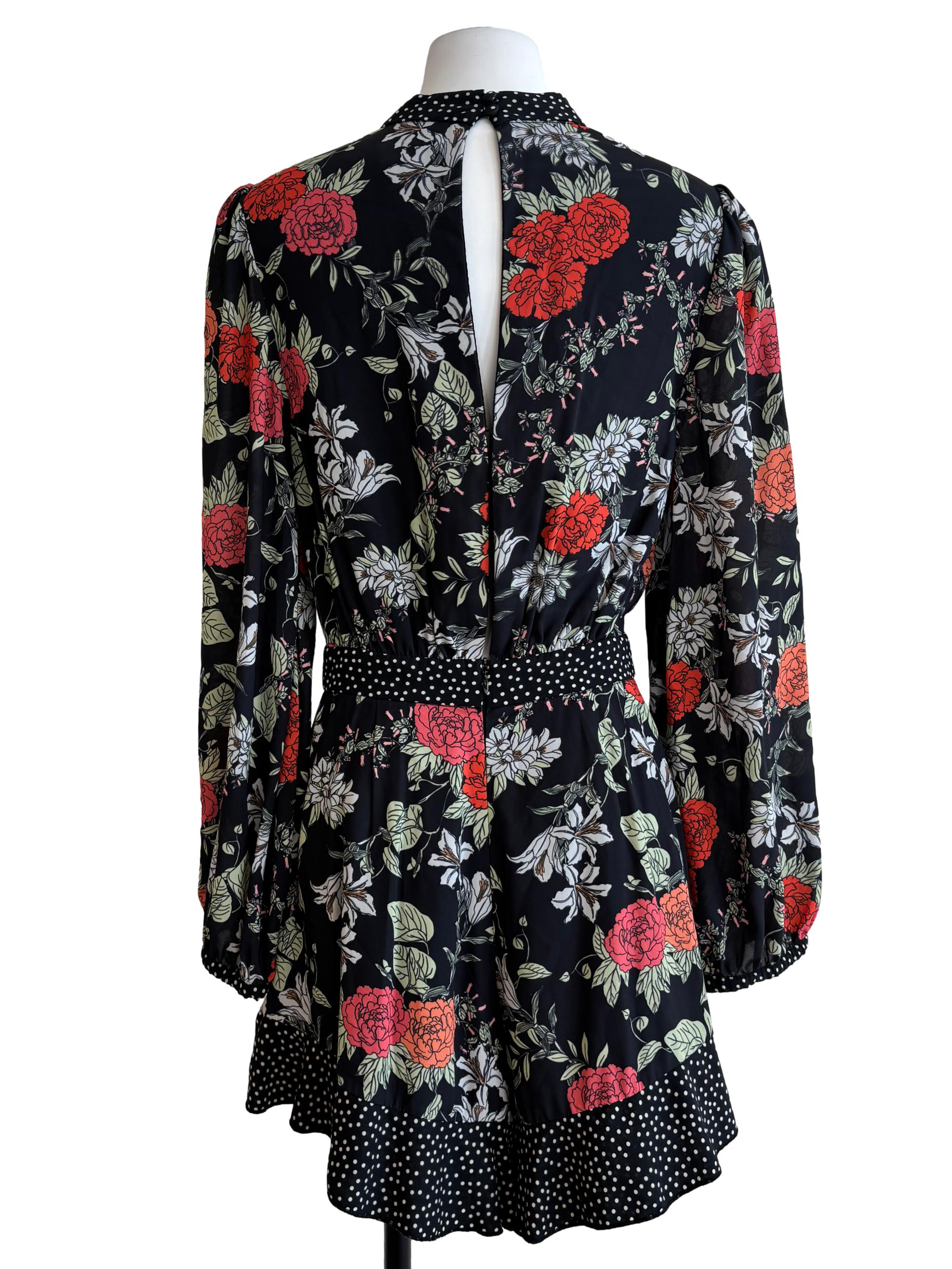 Jet Black Mix Patterned Rompers