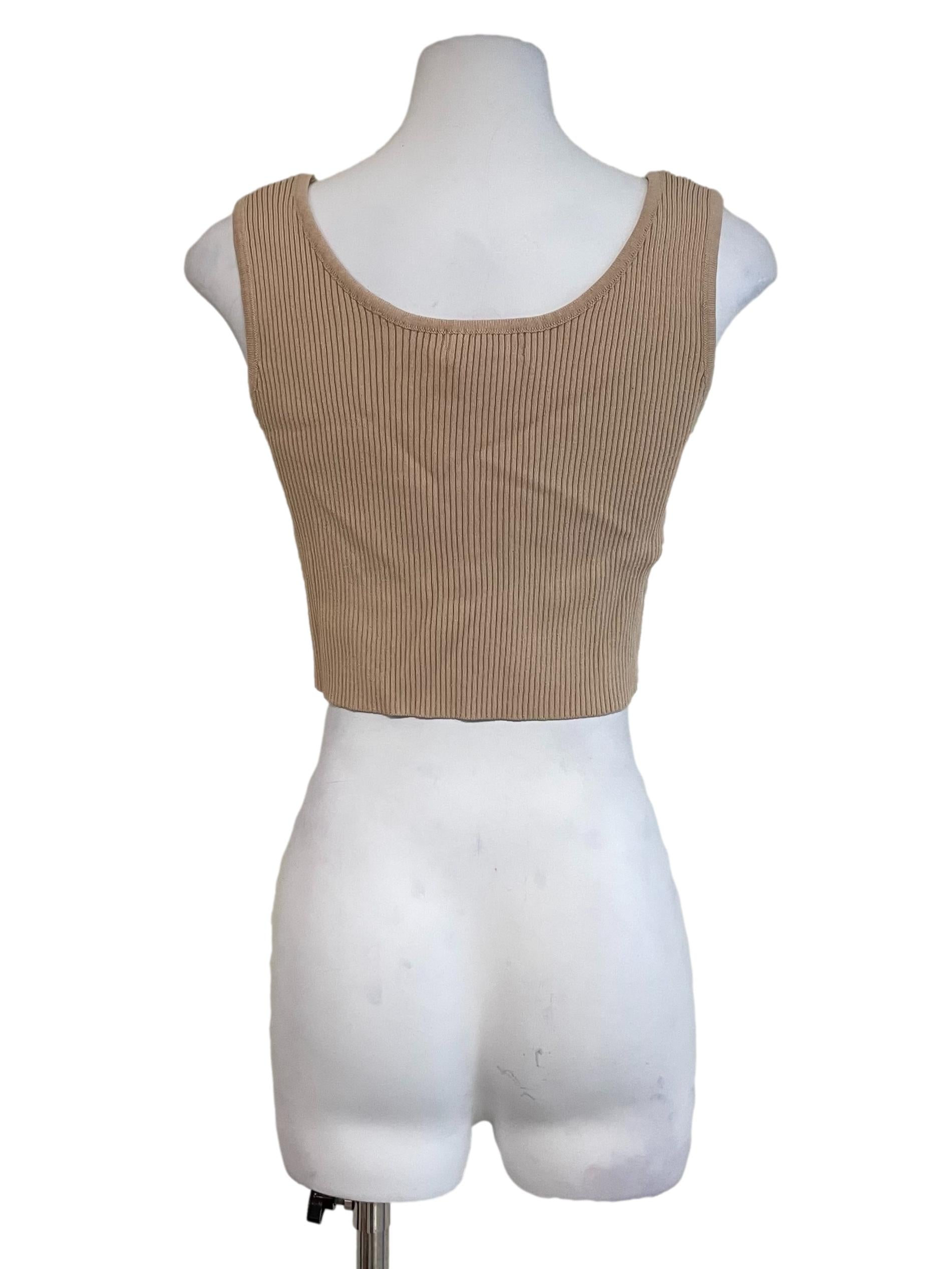 Beige Knit Tank Top