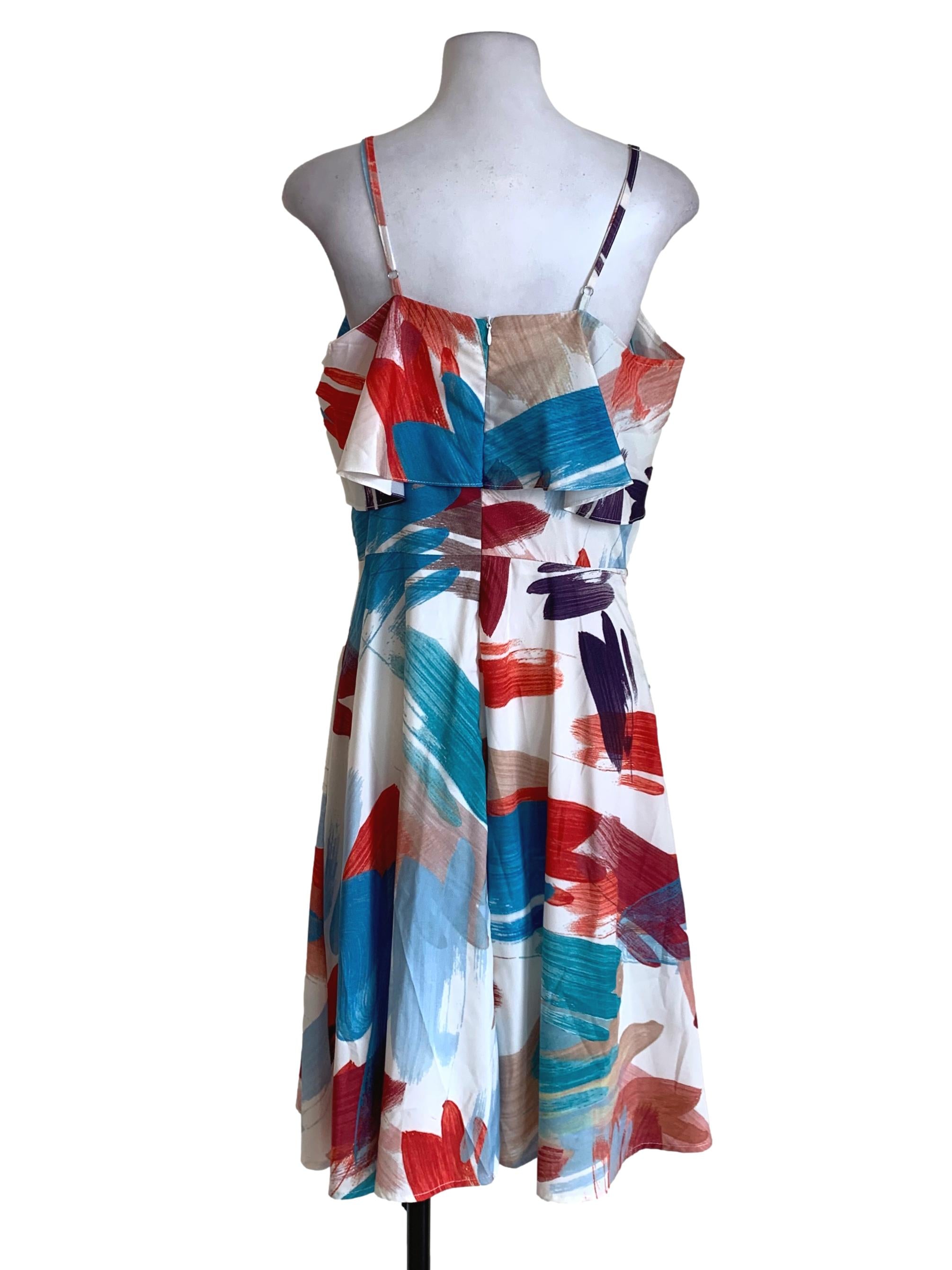 Creme Abstract A-Line Dress