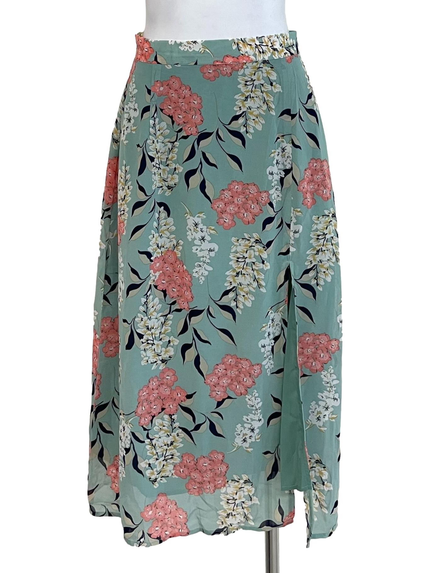 Fern Floral Chiffon Skirt