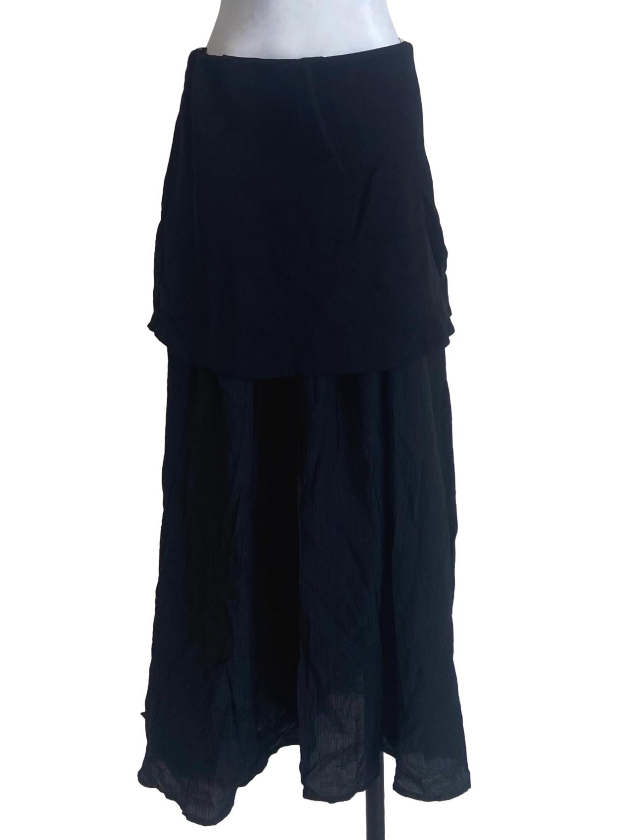Black Stripe A-Line Skirt