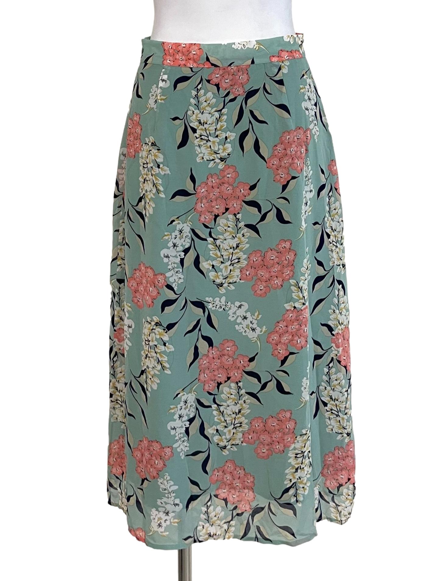 Fern Floral Chiffon Skirt