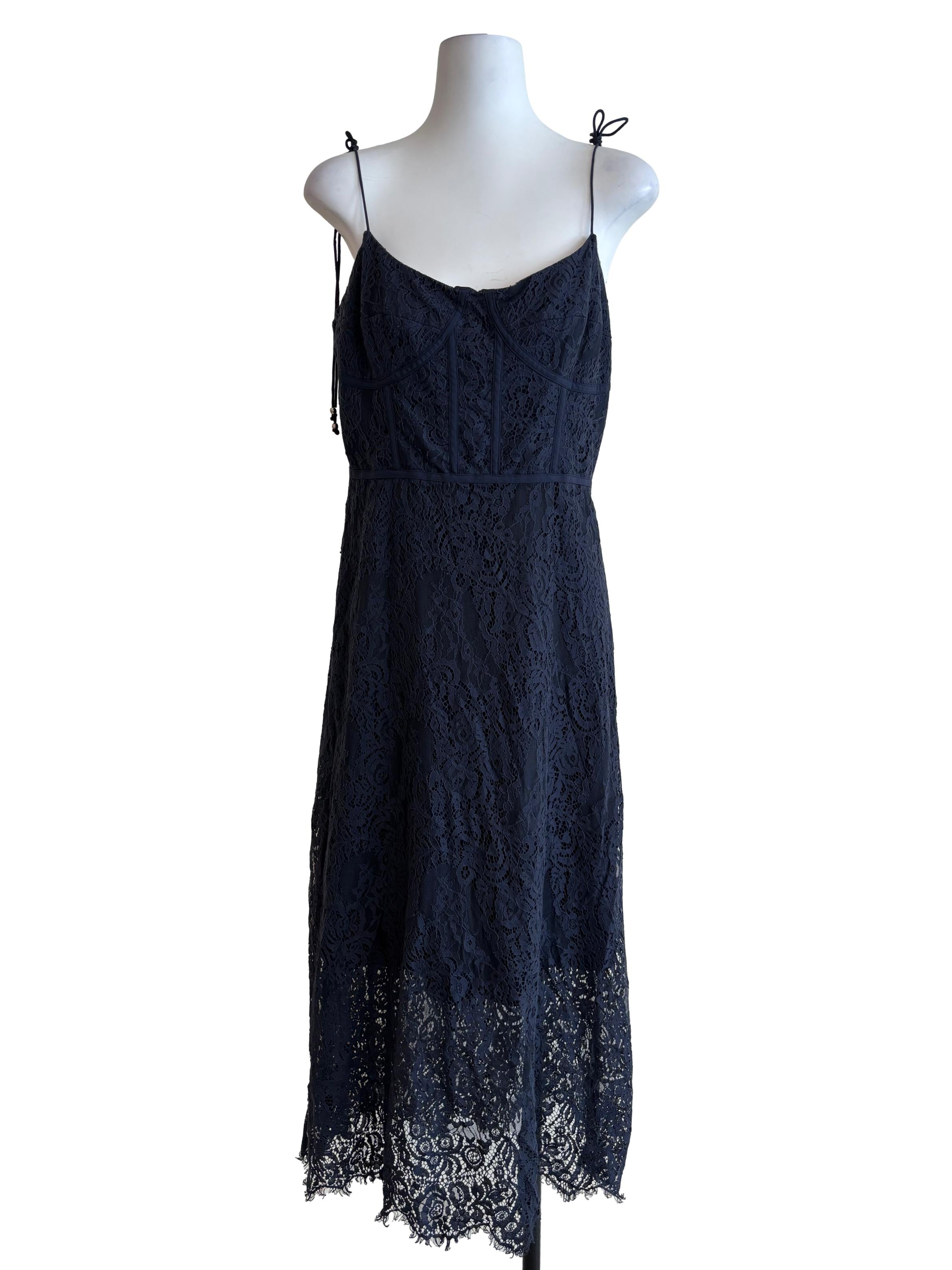 Midnight Blue Sweetheart Lace Dress