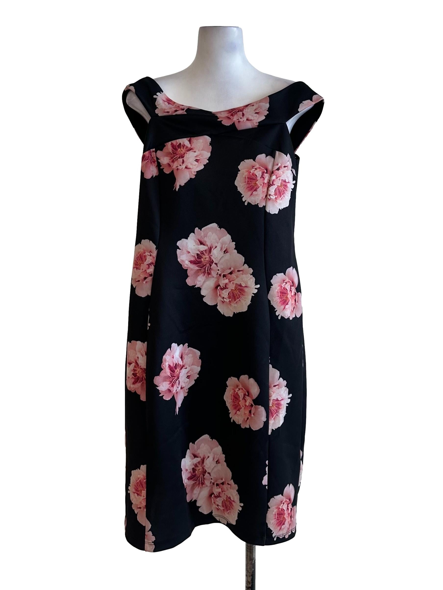 Onyx Black Floral Off Shoulder Dress
