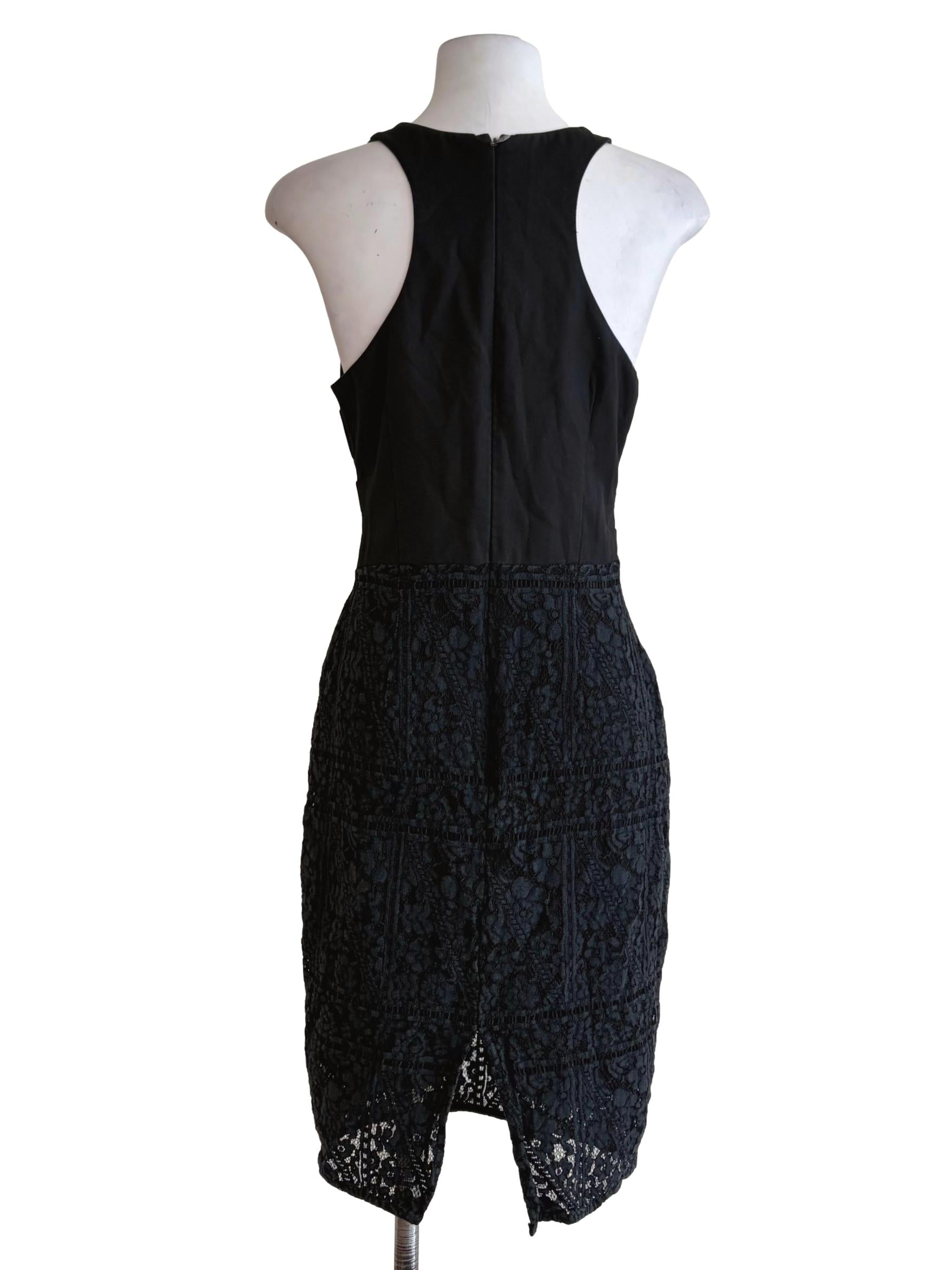 Onyx Black Laced Sleeveless Apron Dress