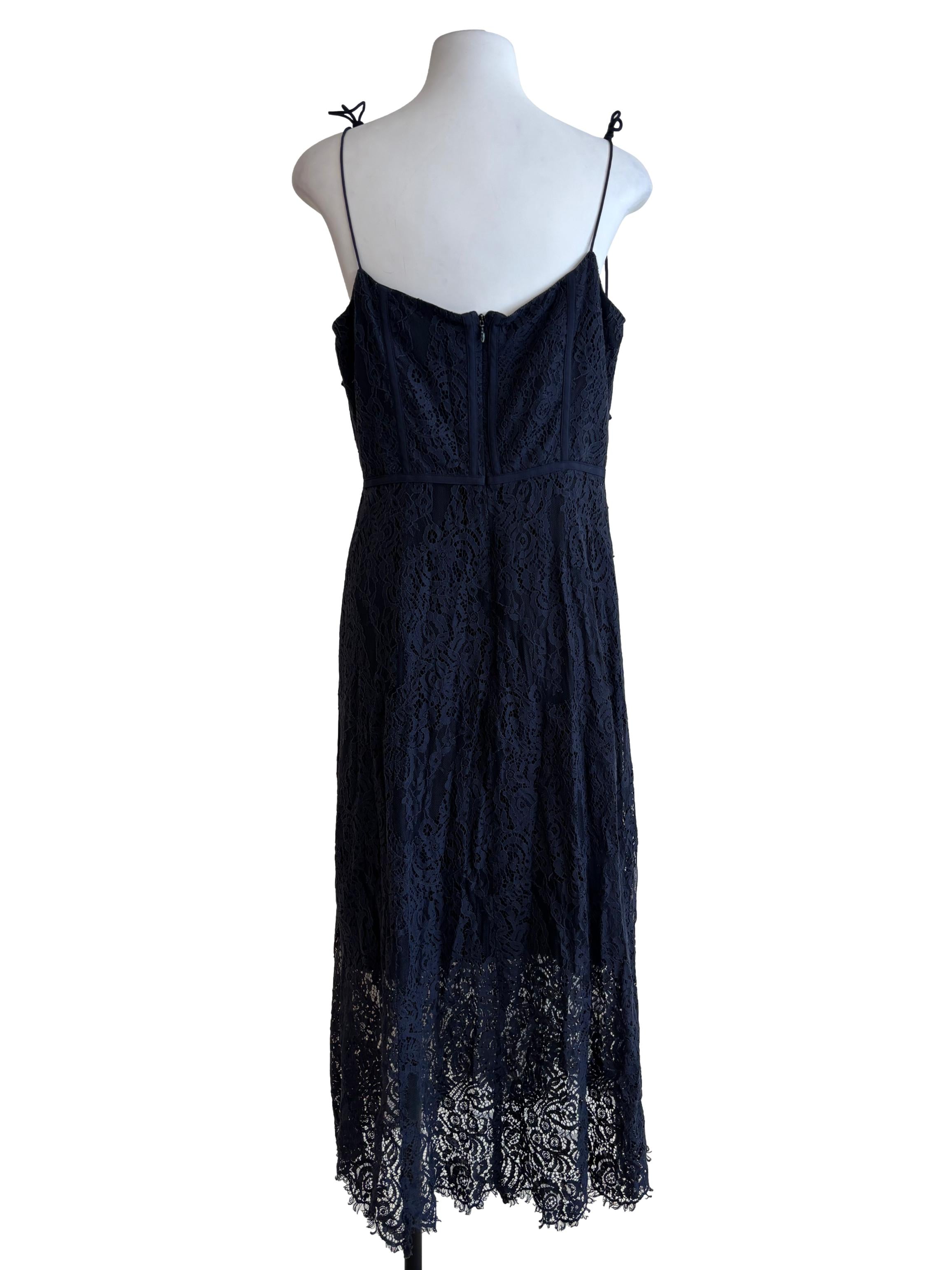 Midnight Blue Sweetheart Lace Dress