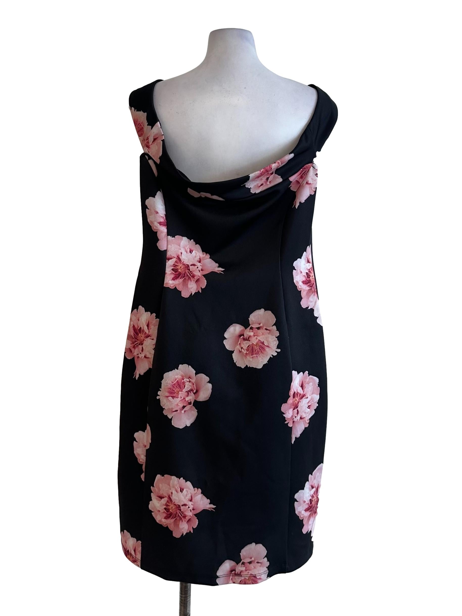 Onyx Black Floral Off Shoulder Dress
