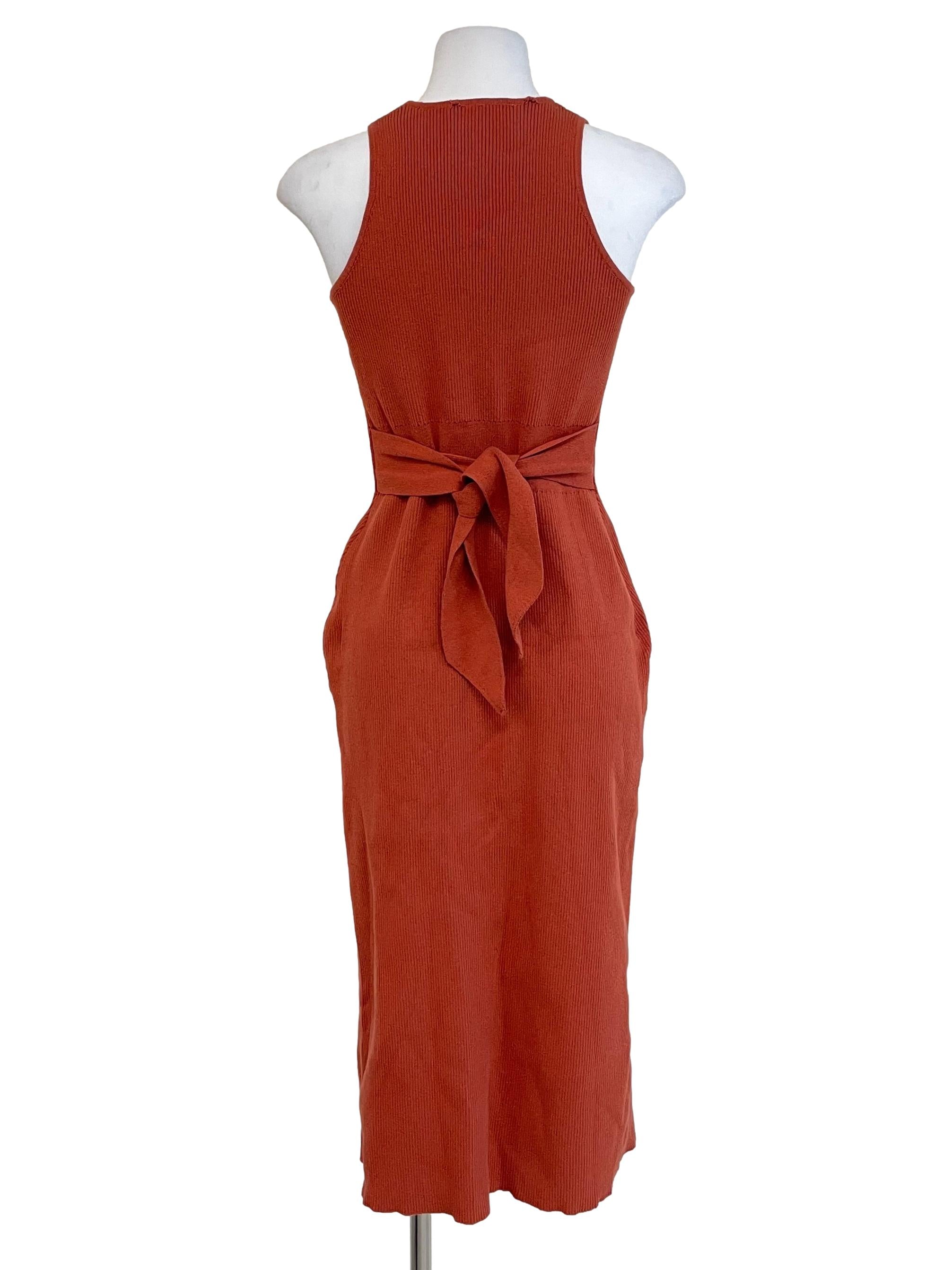 Tiger Orange Knit Slip Dress