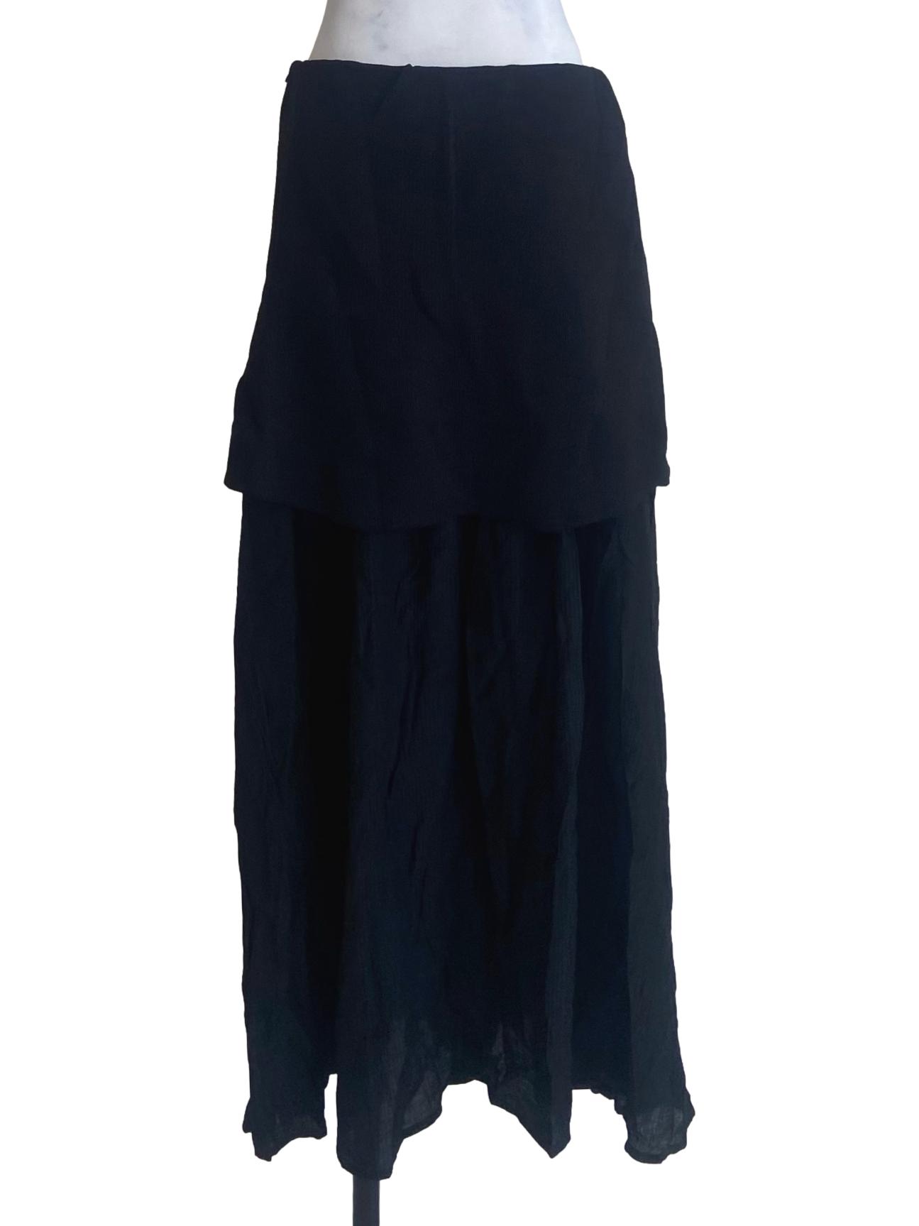 Black Stripe A-Line Skirt