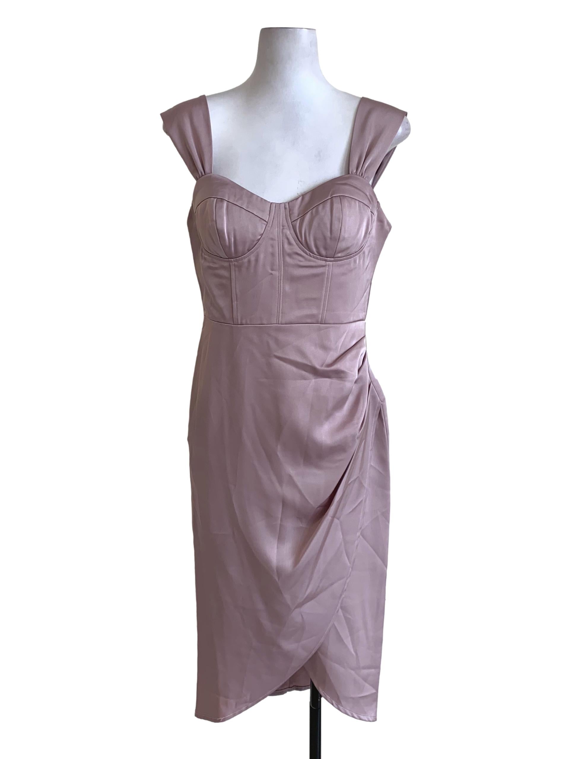 Periwinkle Satin A-Line Dress