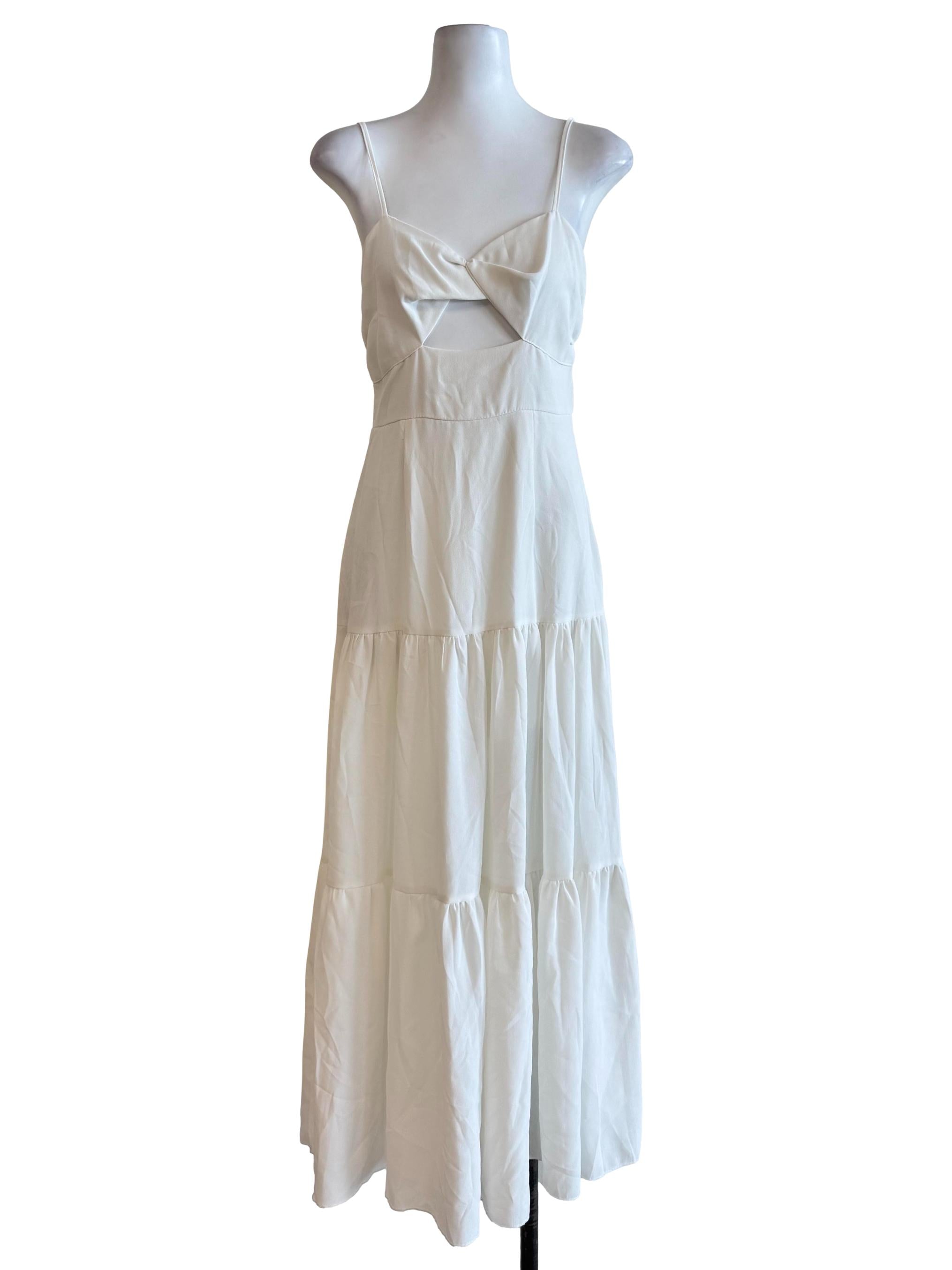 White Sweetheart Neck Dress