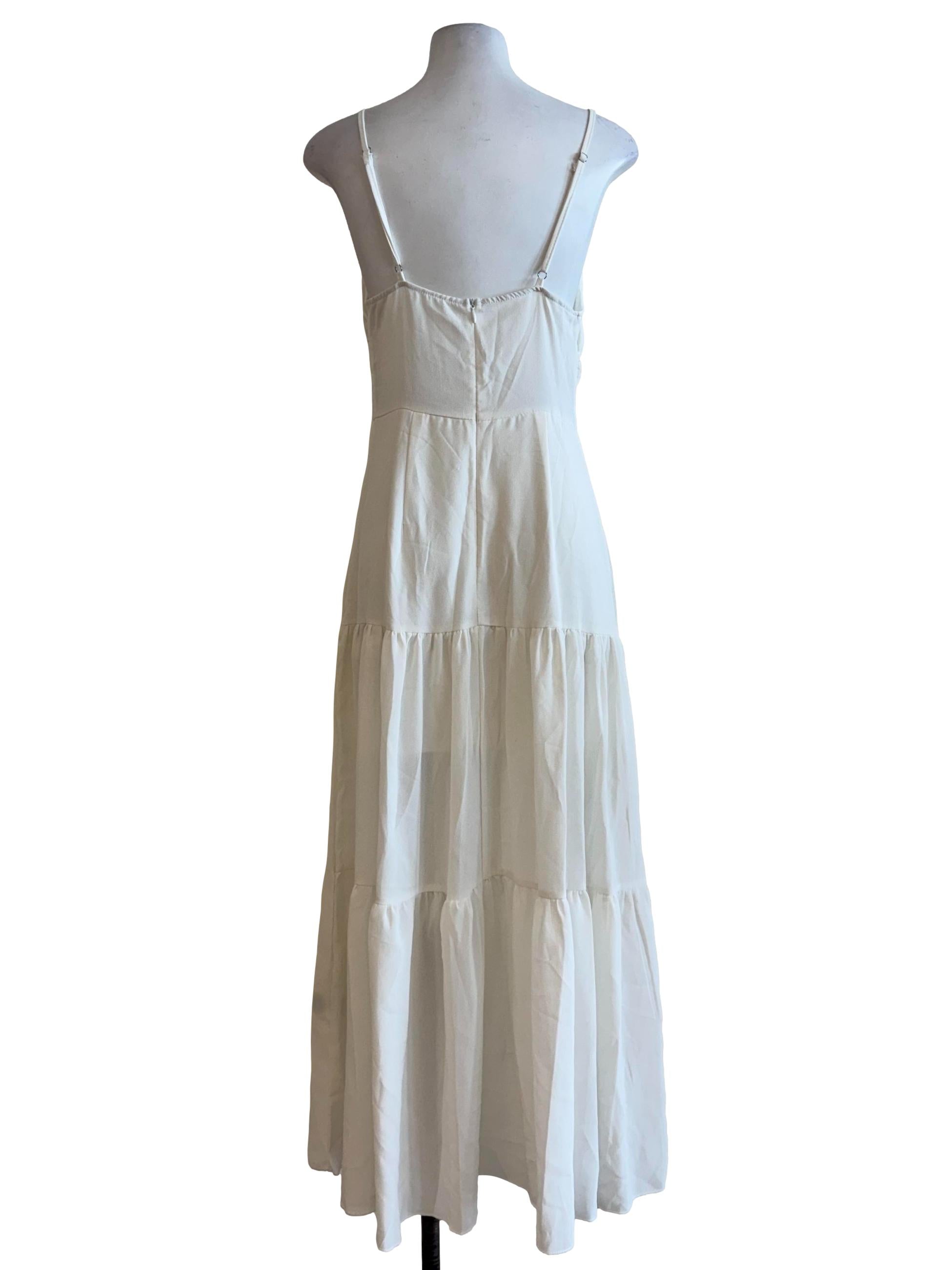 White Sweetheart Neck Dress