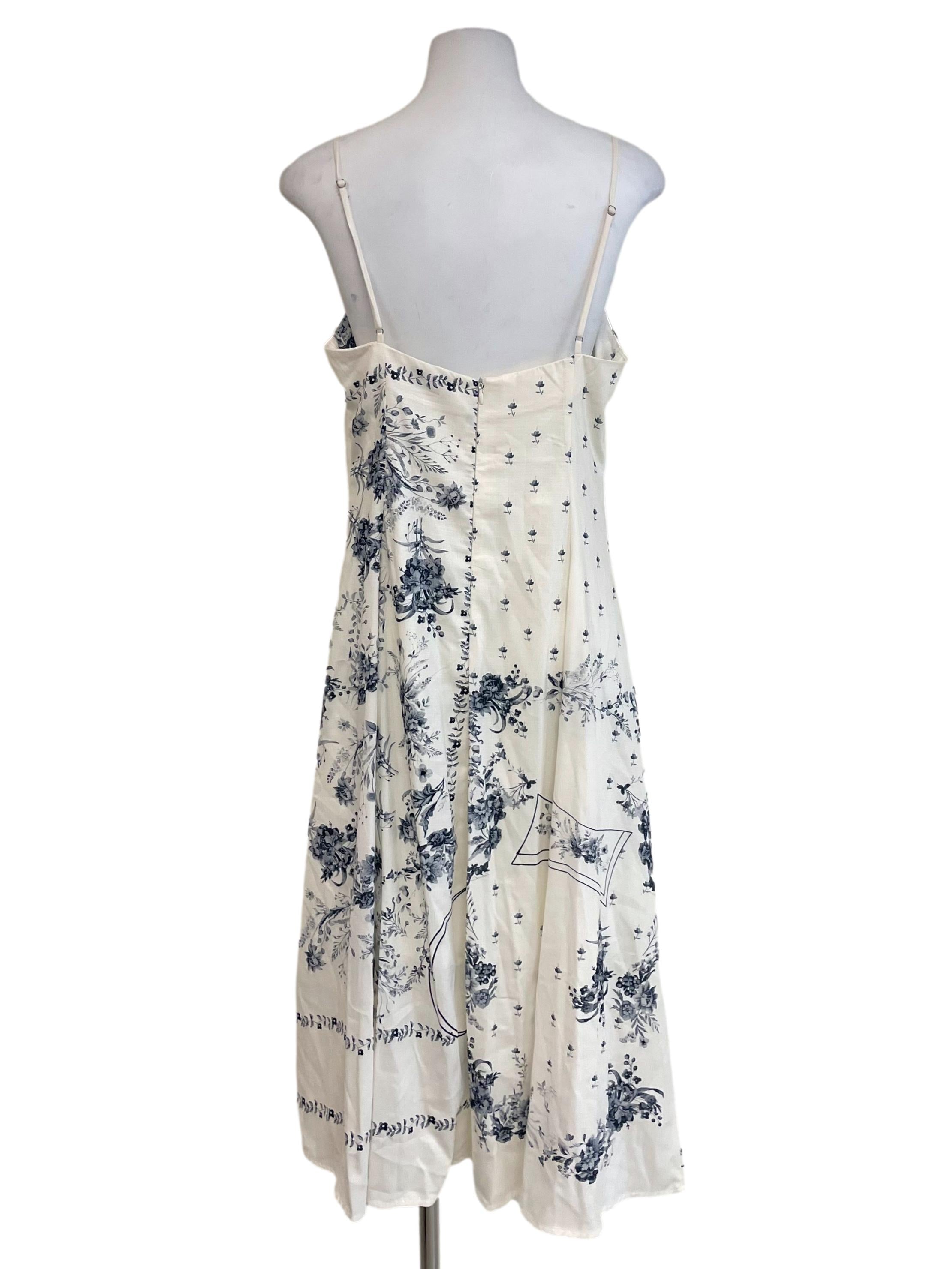 White Floral Panelled Dress