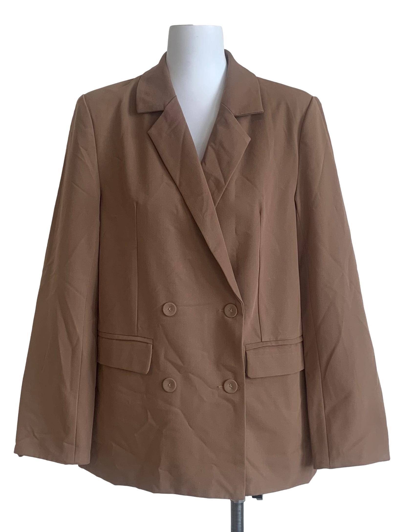 Tortilla Brown Double Breasted Blazer