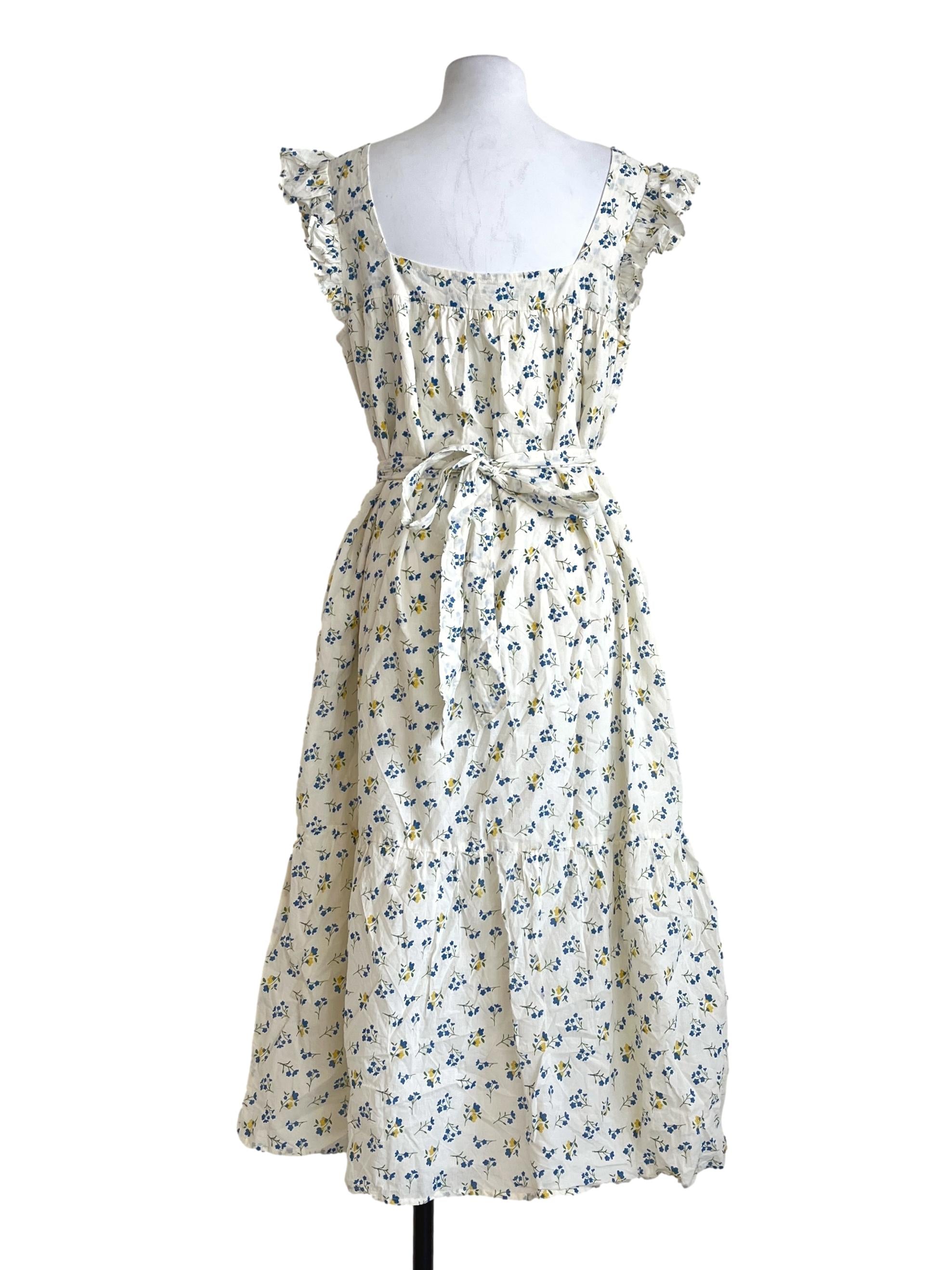Daisy White Square Tiered Dress
