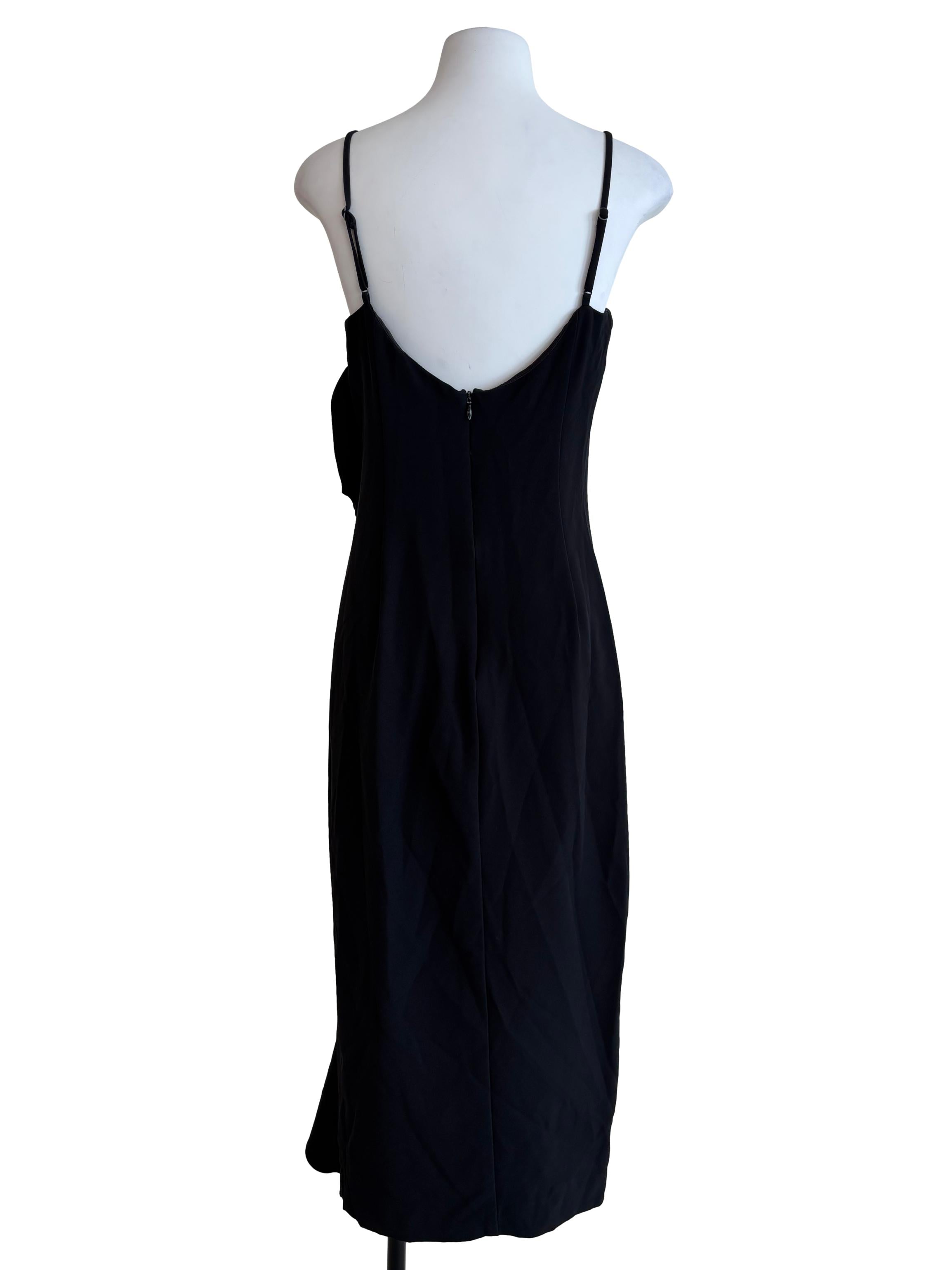 Raven Black Drape Sheath Dress