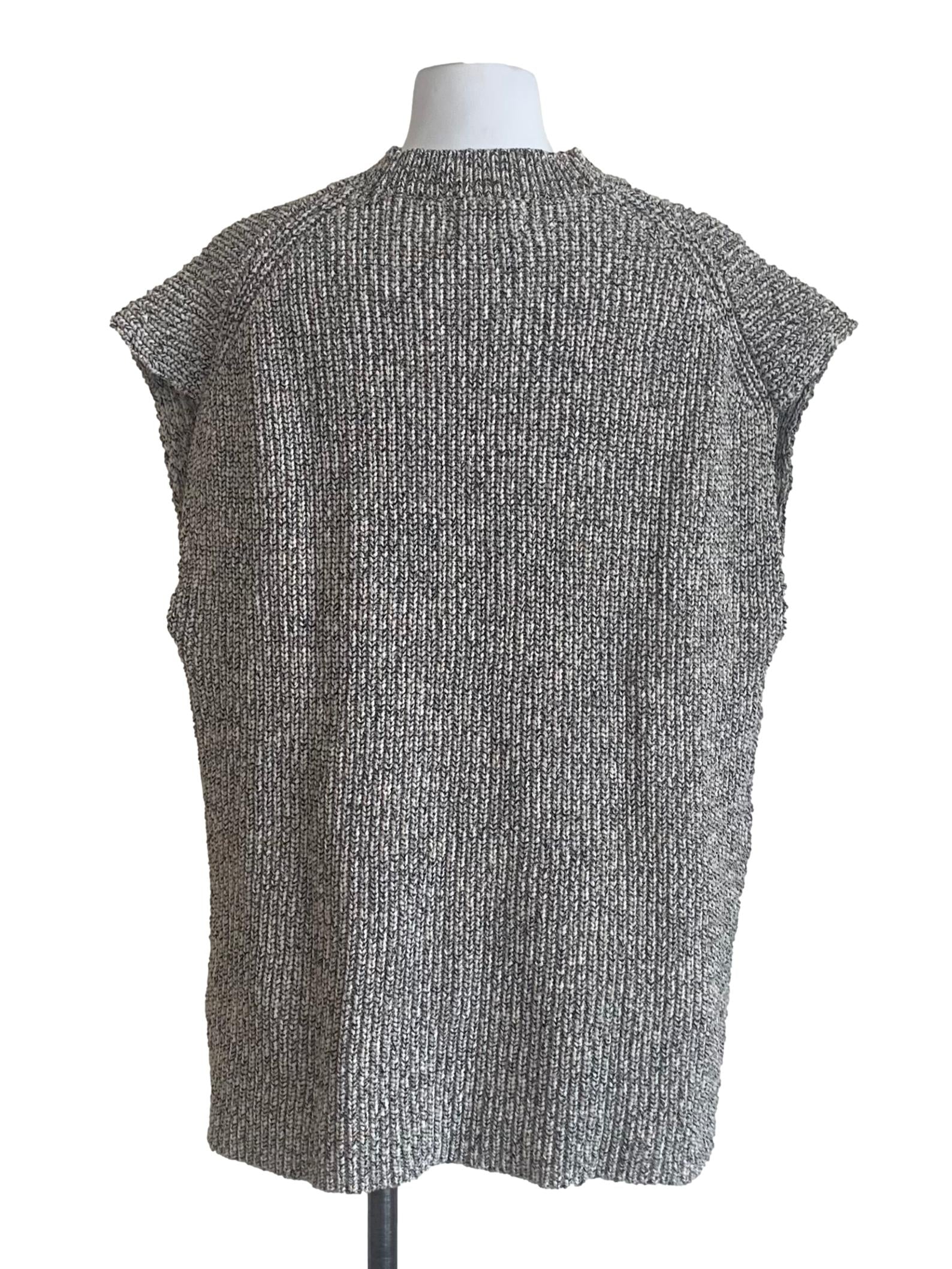 Grey V-Neck Knit Tunic OSN