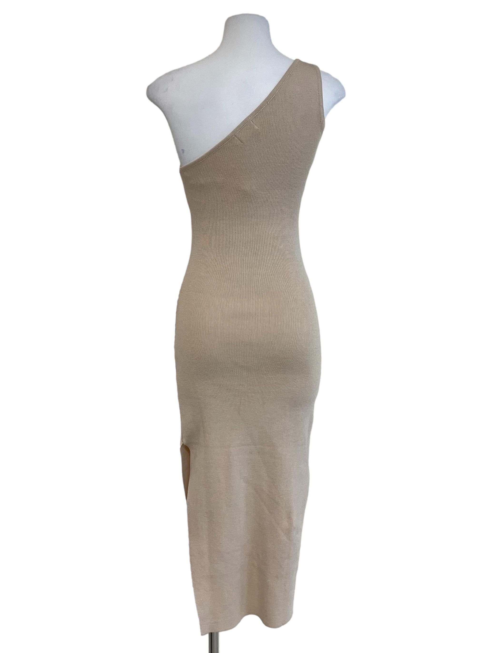Ivory Asymmetric Knit Dress