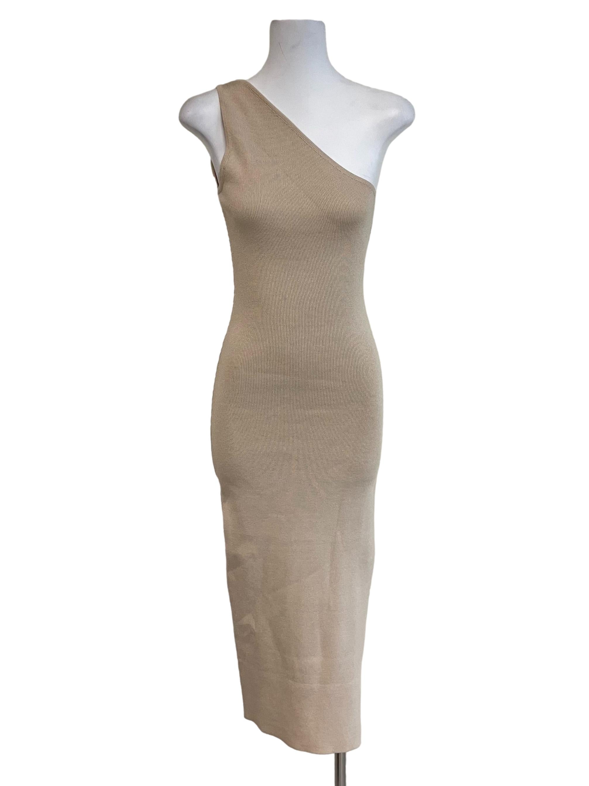 Ivory Asymmetric Knit Dress