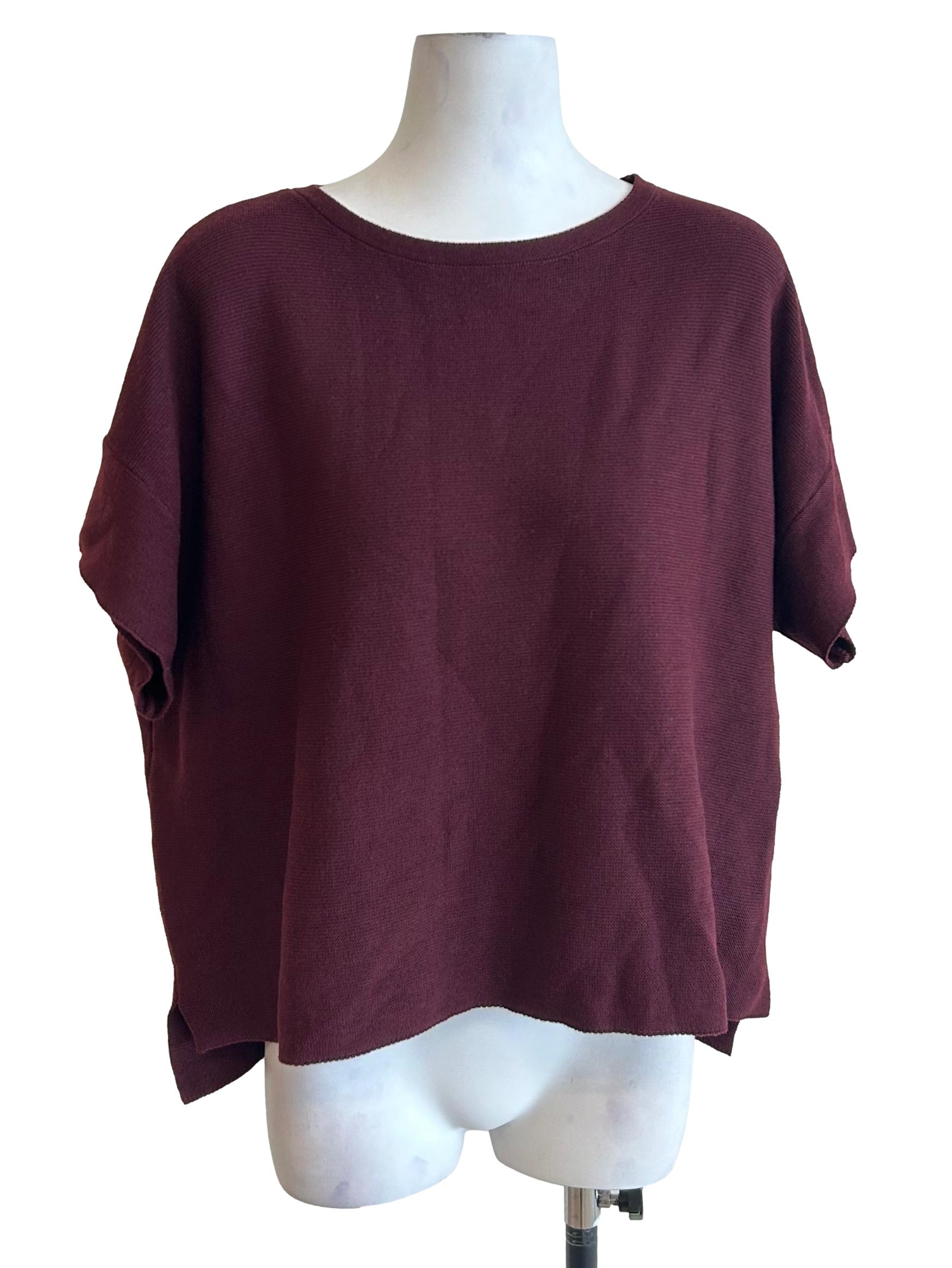 Jam Purple Oversized Waffle Knit Top