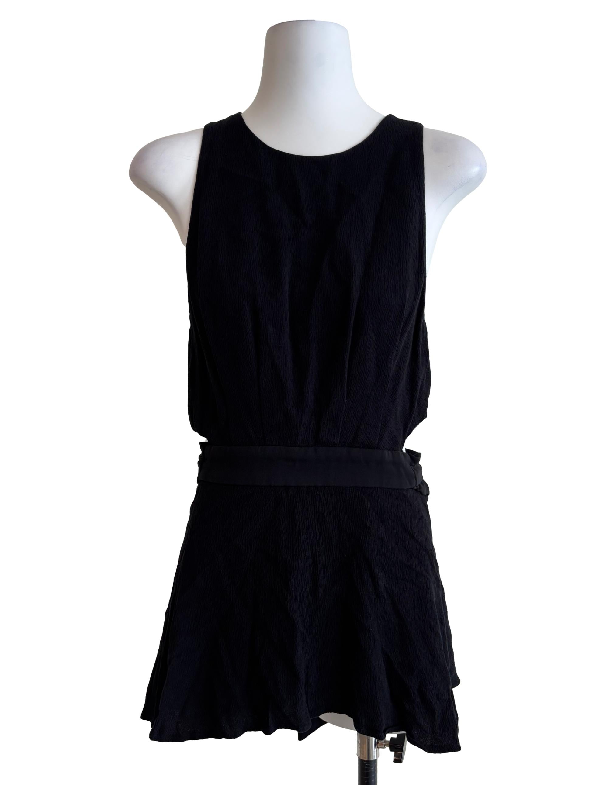 Ink Black Back Slit Top