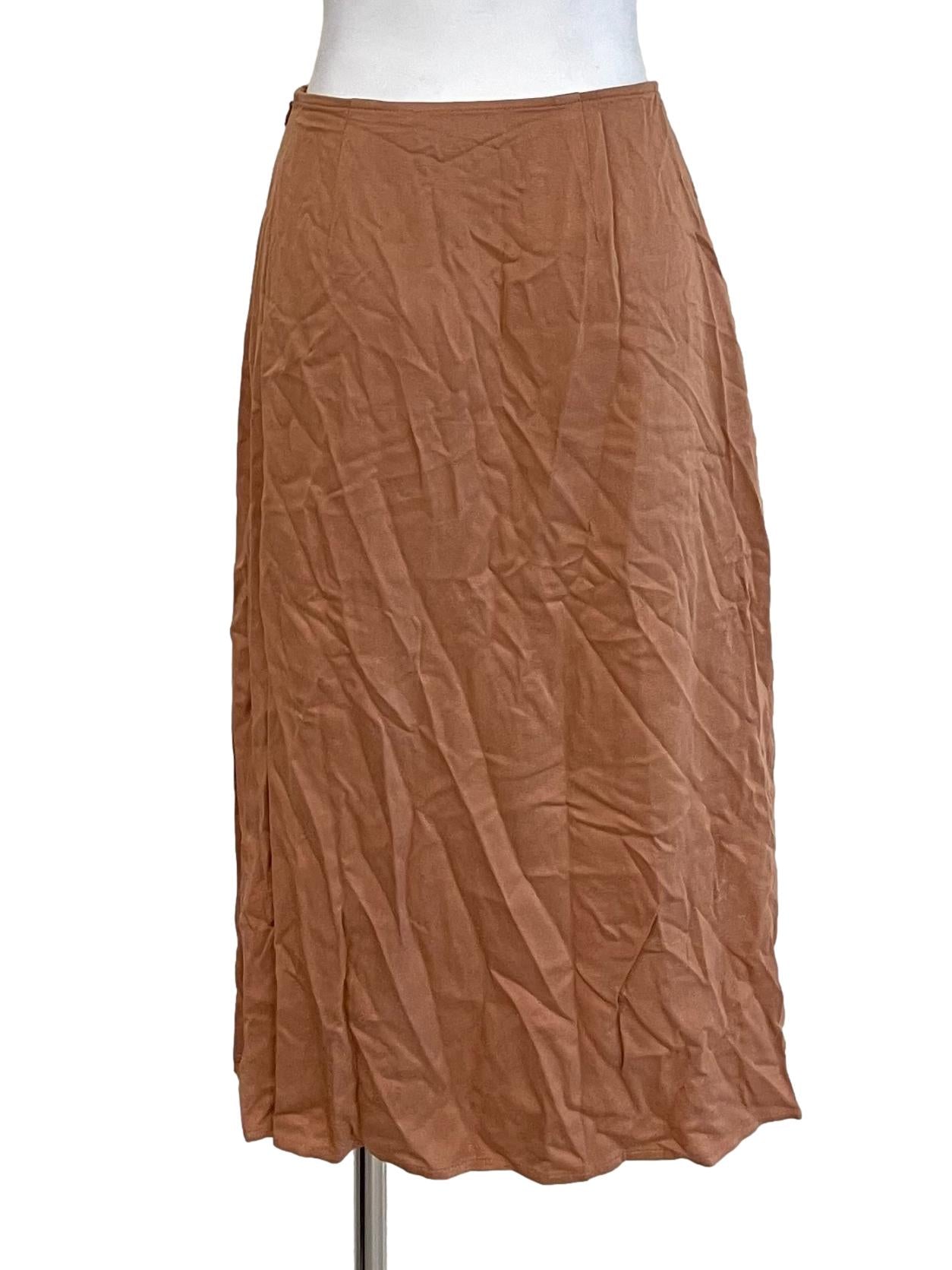 Cantaloupe Button A-Line Skirt