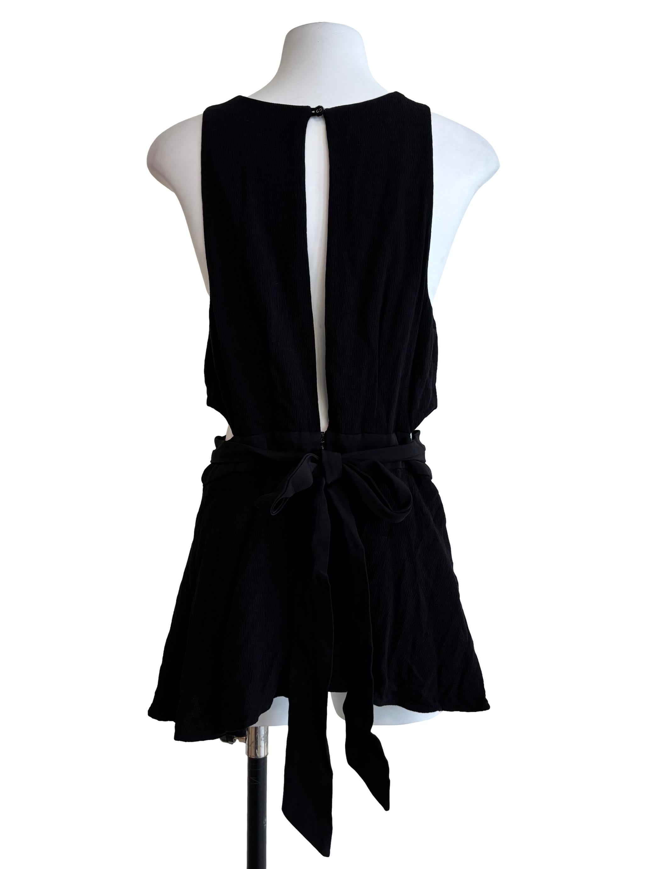 Ink Black Back Slit Top