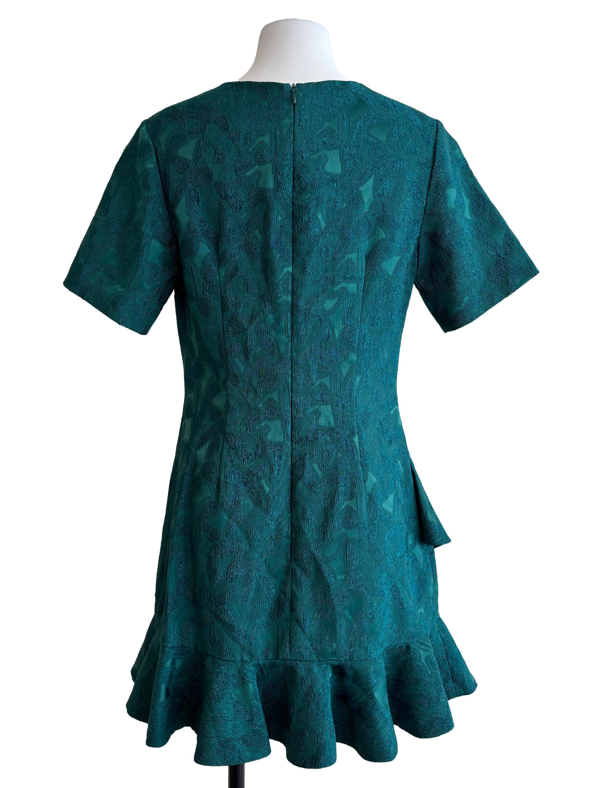 Teal Green Ruffle Mini Dress