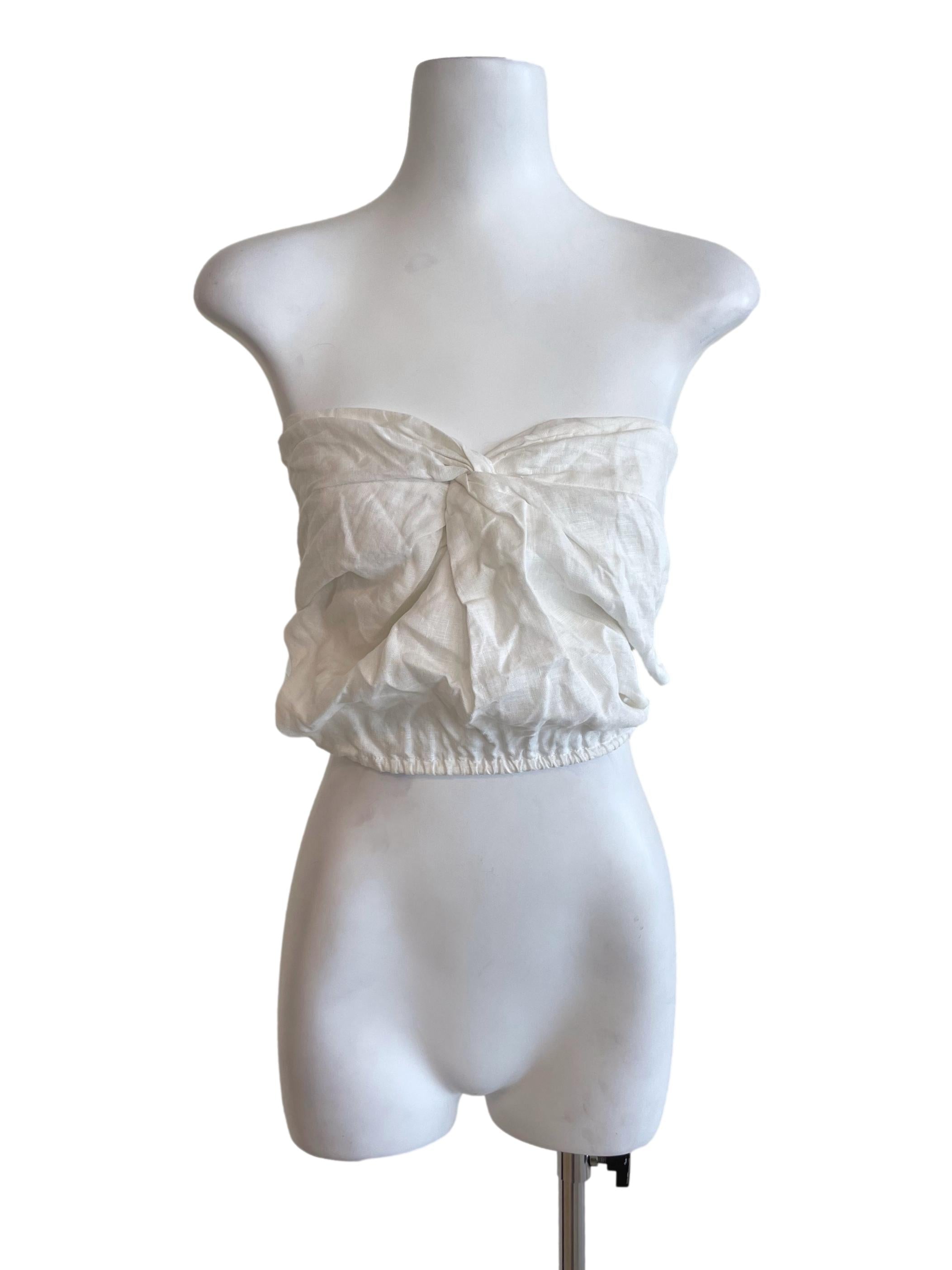 White Backless Cropped Tube TEM
