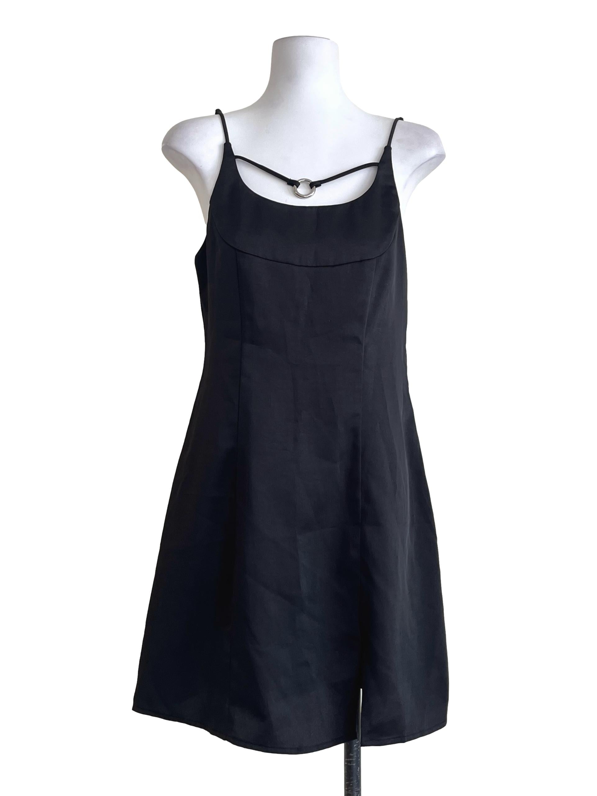 Ink Black Scoop Slip Dress