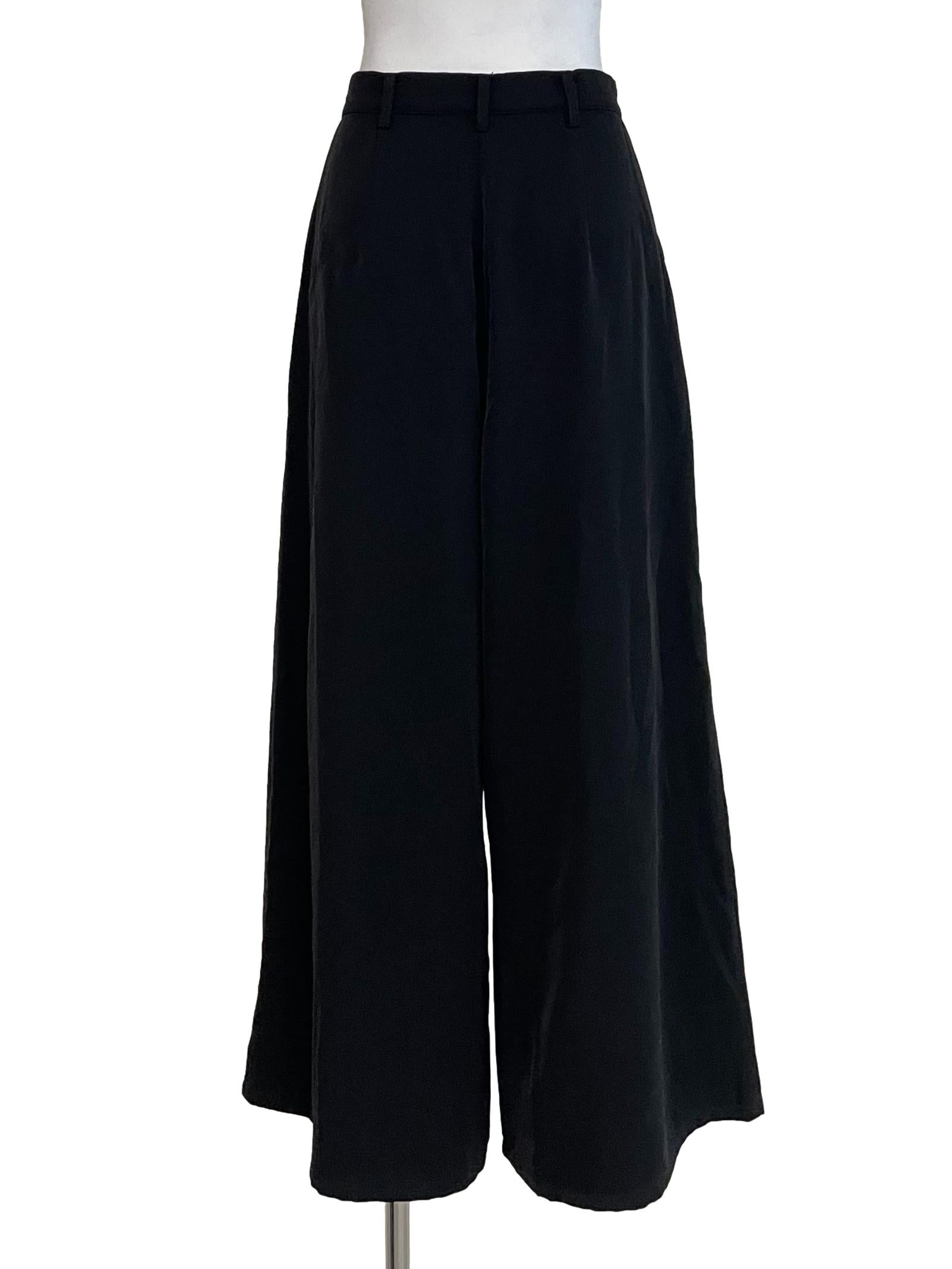 Black Pleated Wide Leg Pants