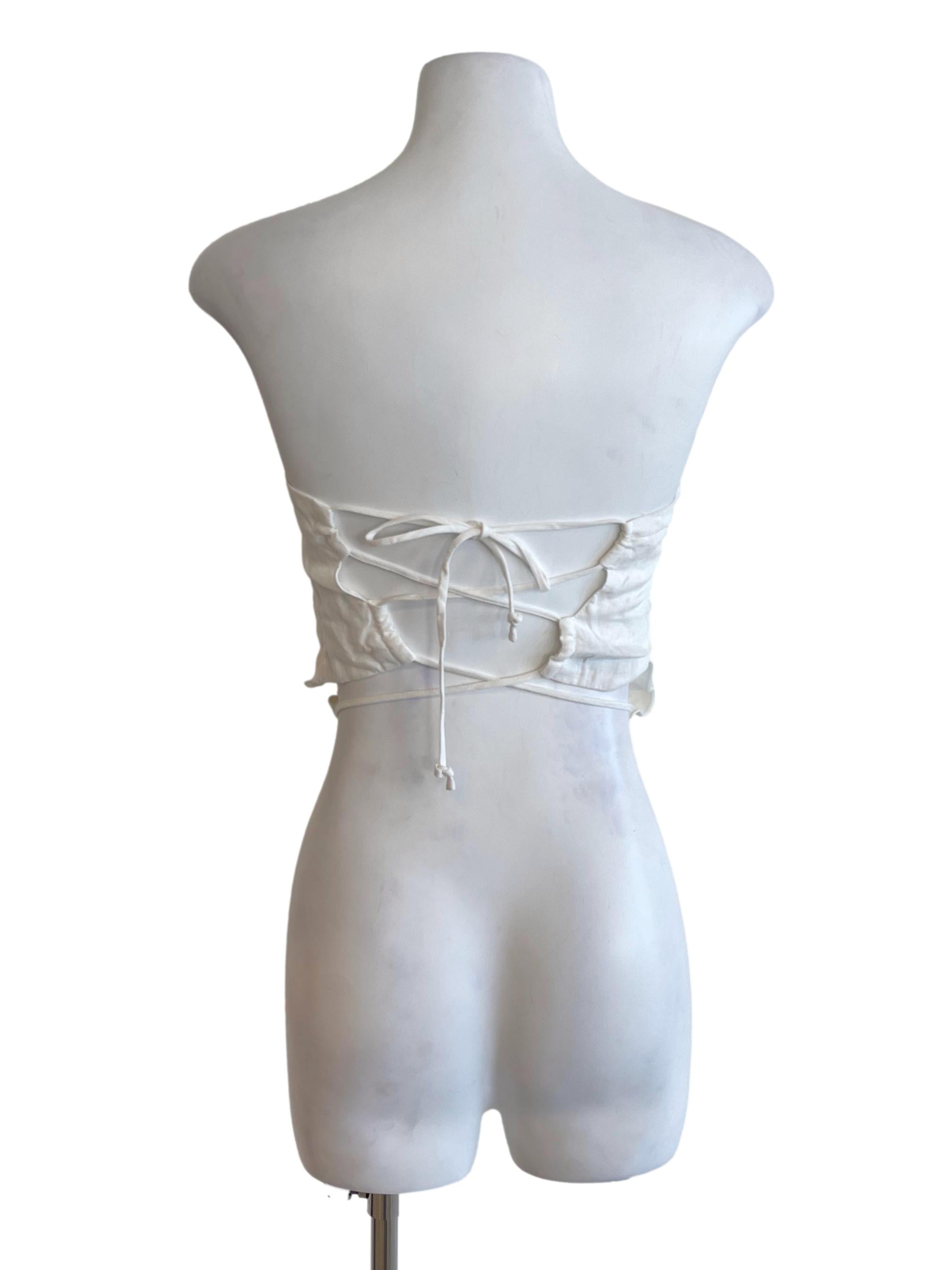 White Backless Cropped Tube TEM