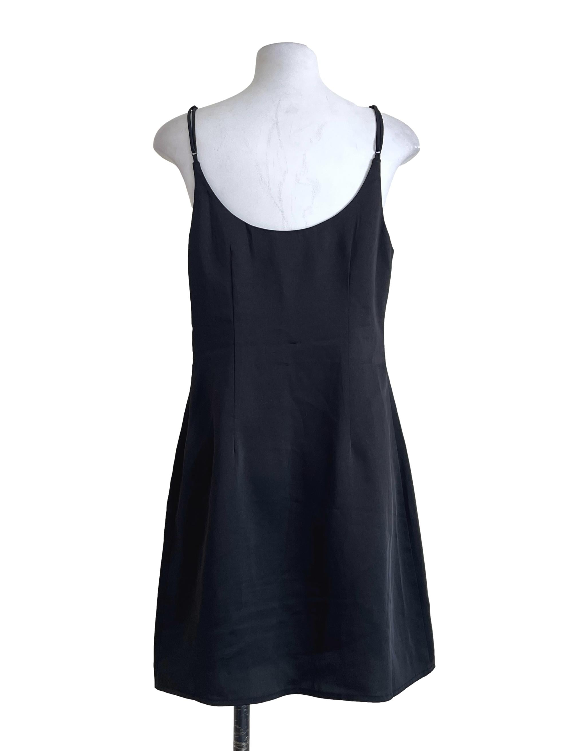 Ink Black Scoop Slip Dress