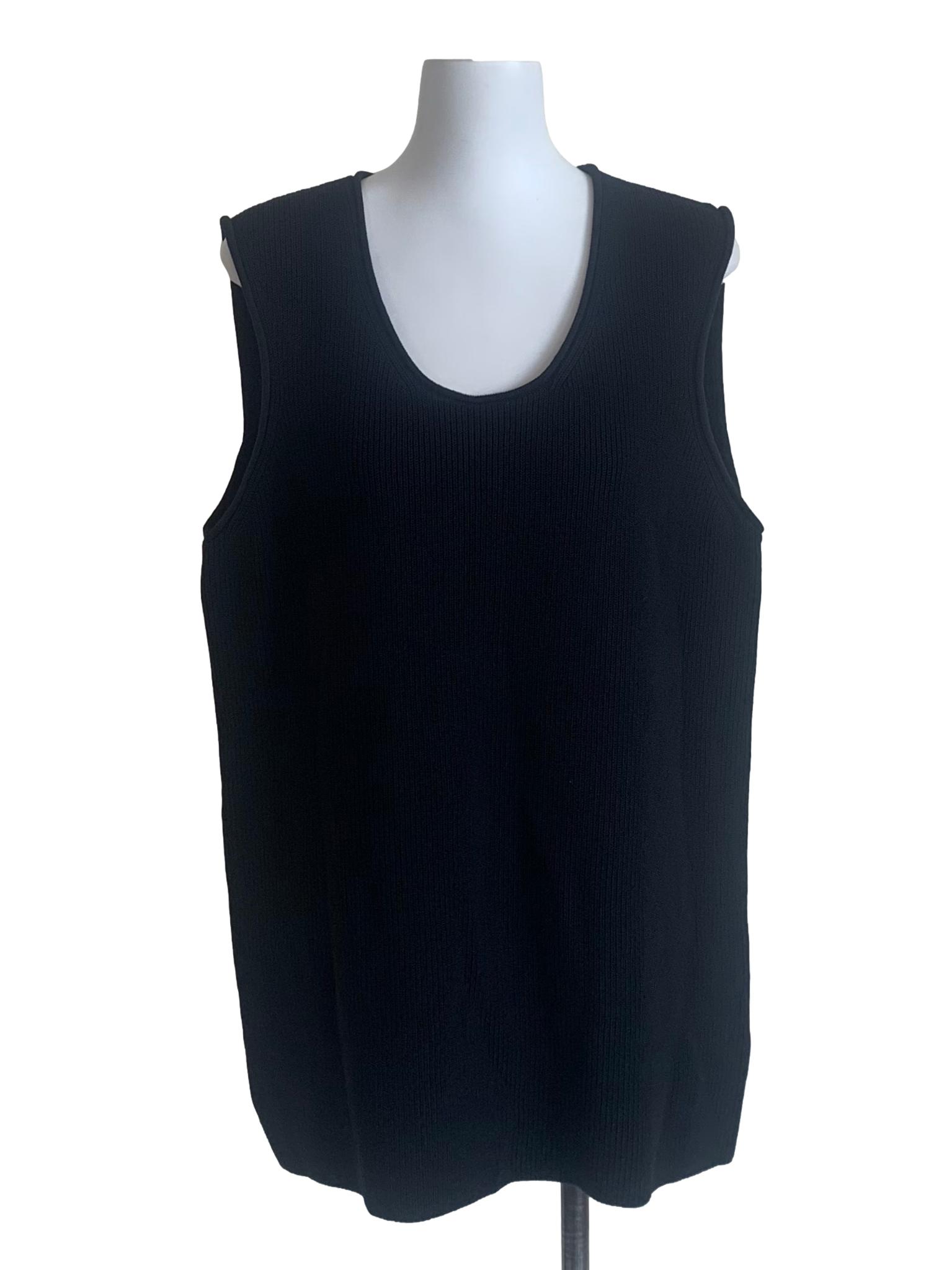 Oil Black Knitted Vest