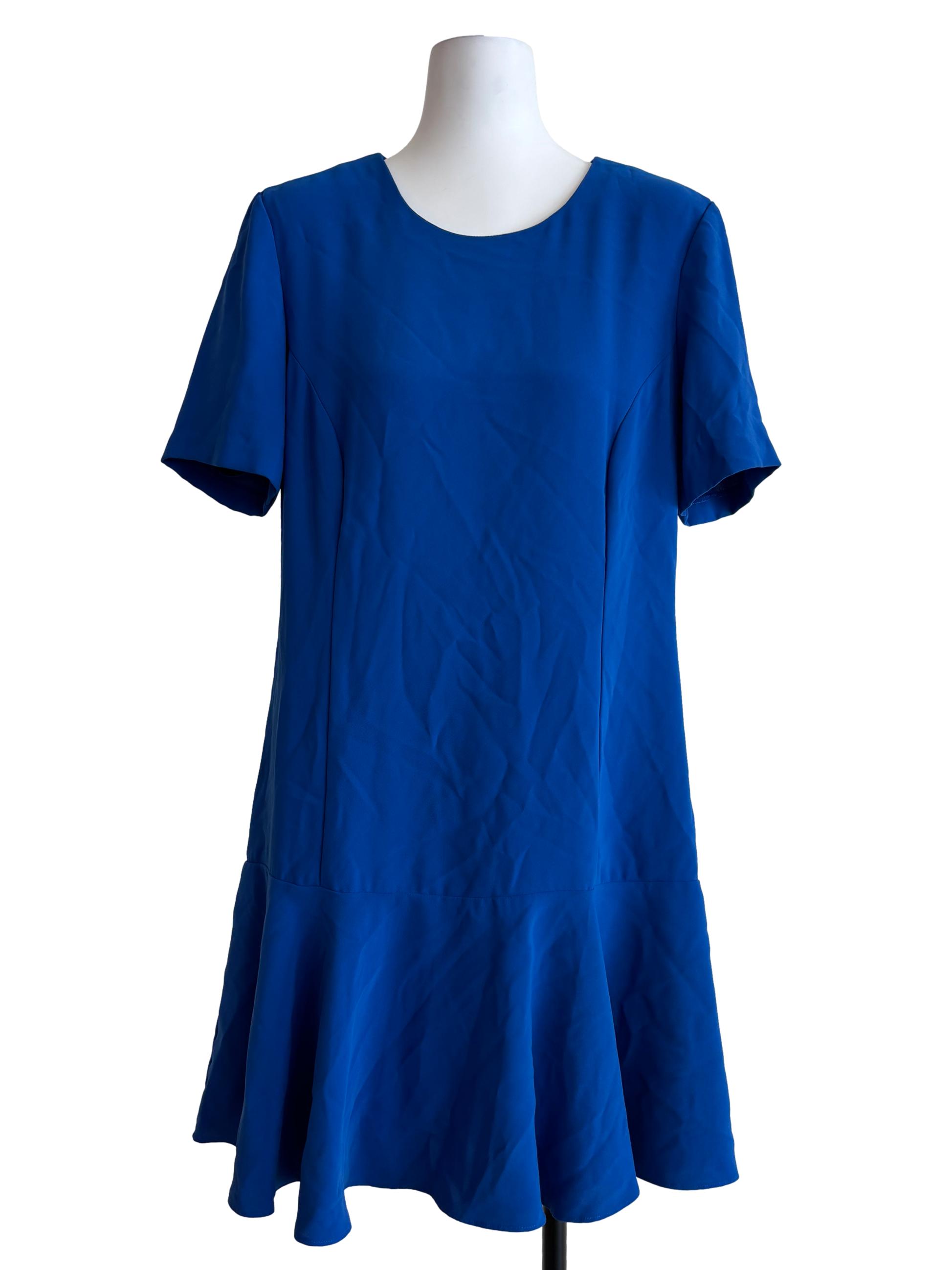 Azure Blue Plain Shift Dress