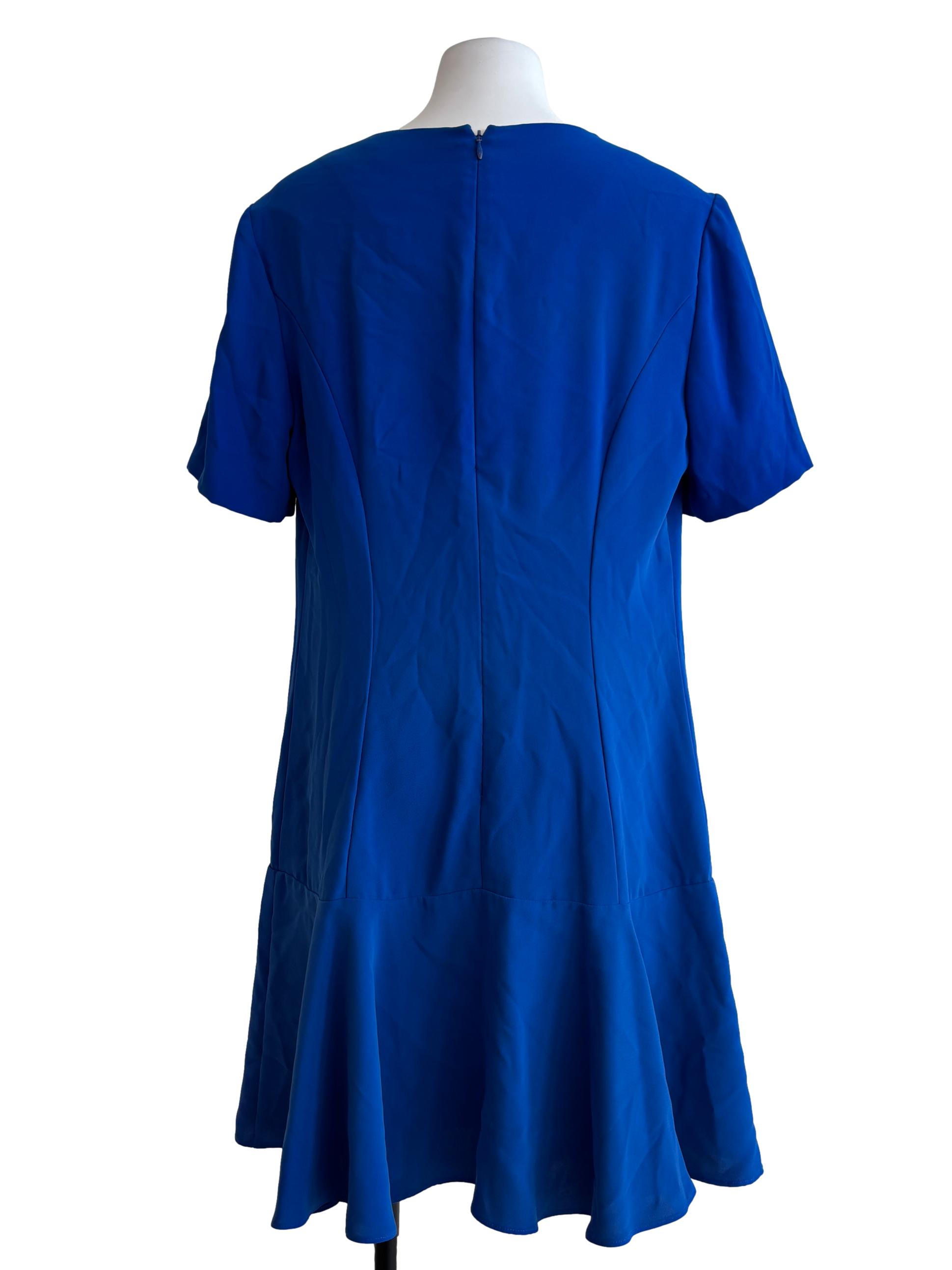 Azure Blue Plain Shift Dress