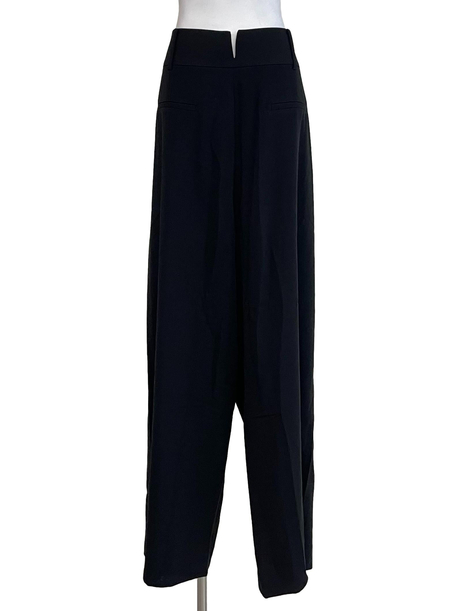 Black Split Waist Wide Leg Pants